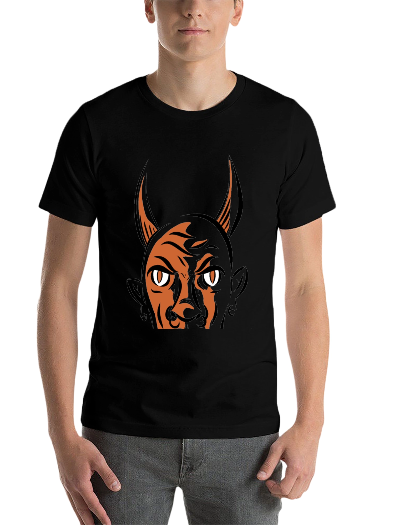 Black Devil Graphic Print T-Shirt - Halloween Ready view 7