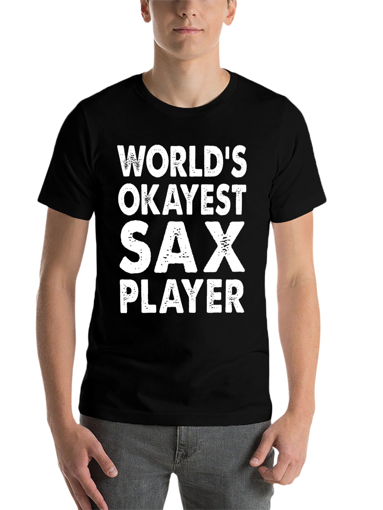 Black World's Okayest Sax Player Graphic Tee view 7