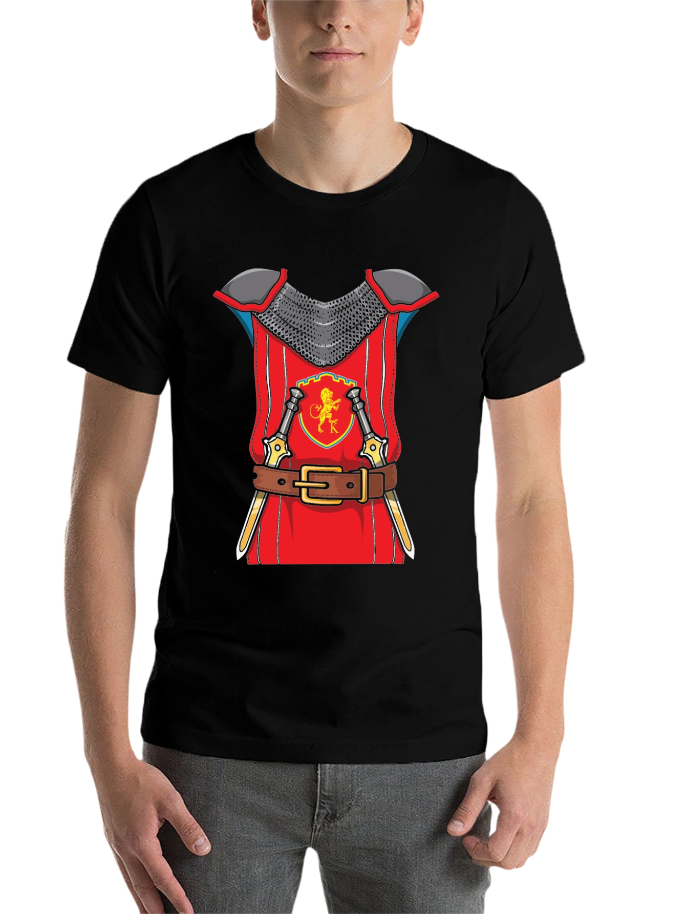 Black Knight Armor Graphic T-Shirt Novelty Tee view 7