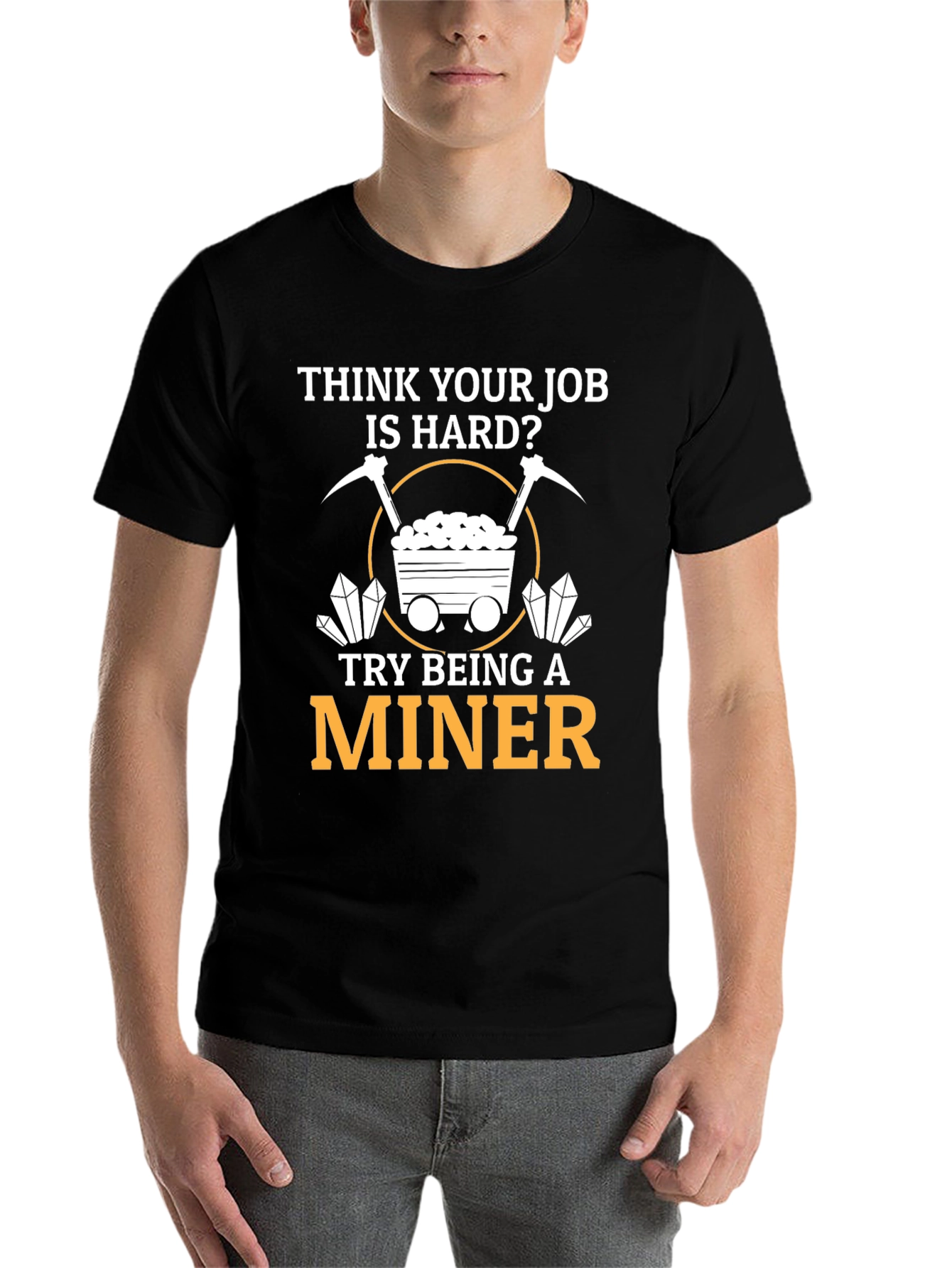 Black Miner T-Shirt - Hard Job Graphic Tee view 7