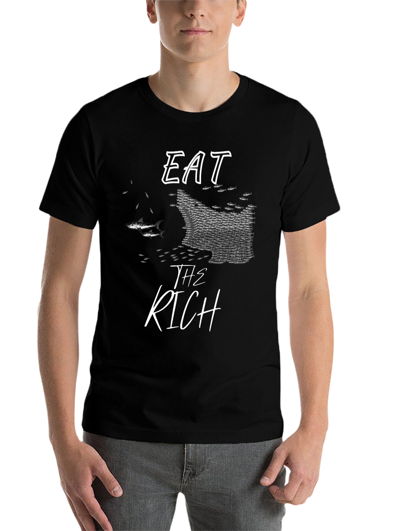 Black Eat The Rich Graphic T-Shirt - Statement Tee view 7