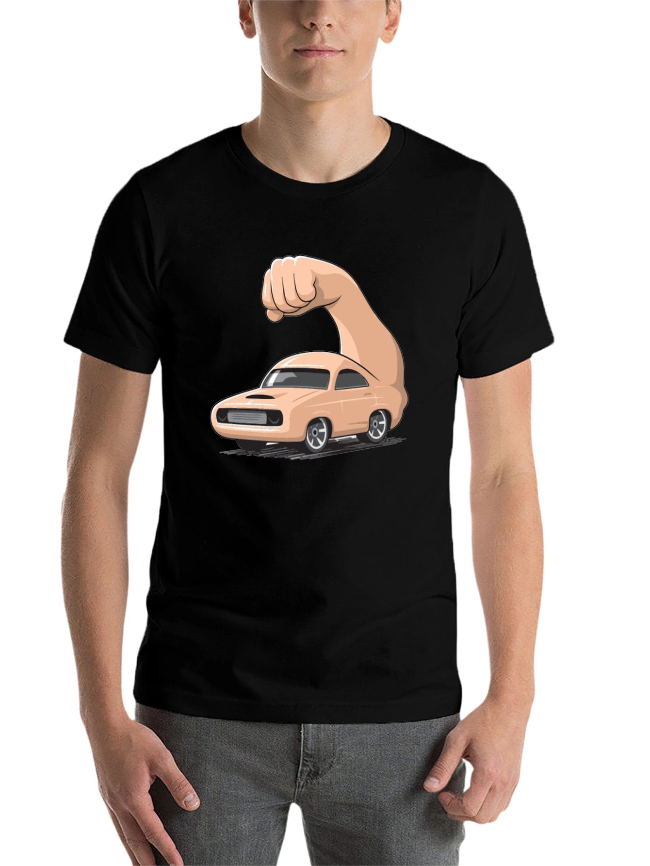 Black Muscle Car Graphic T-Shirt - Men's Black Tee view 7