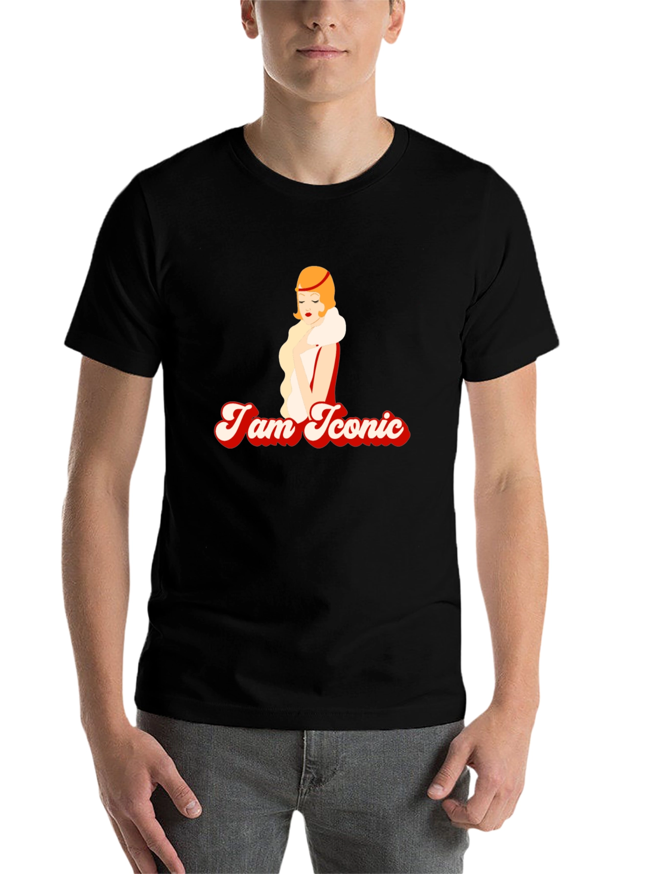 Black I am Iconic T-Shirt view 7