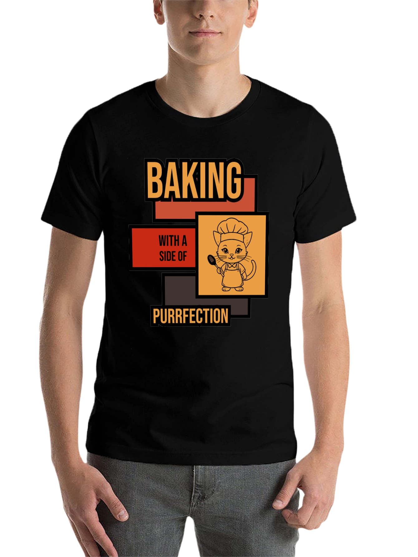 Black Baking with a Side of Purrfection T-Shirt view 7