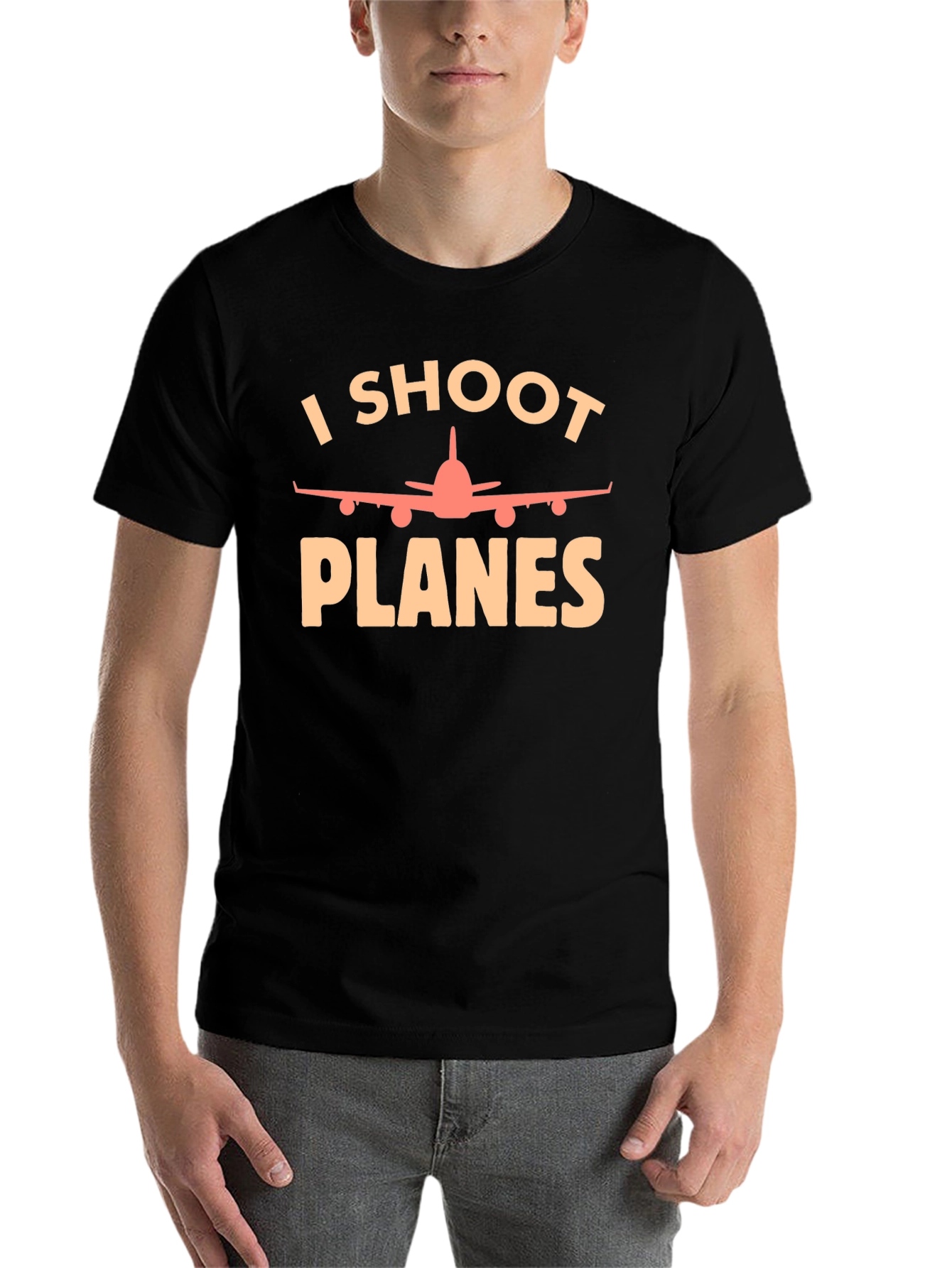 Black I Shoot Planes T-Shirt - Aviation Photography Tee view 7
