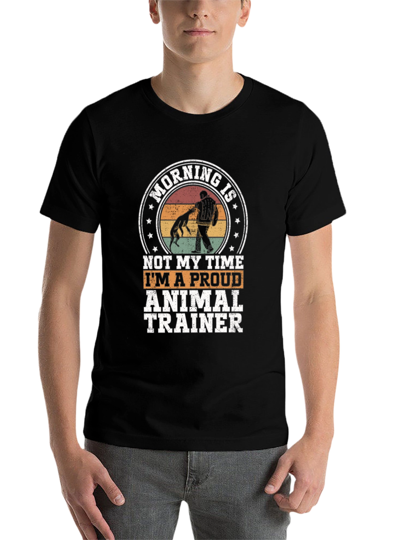 Black Proud Animal Trainer Graphic T-Shirt - Dog Lover Tee view 7