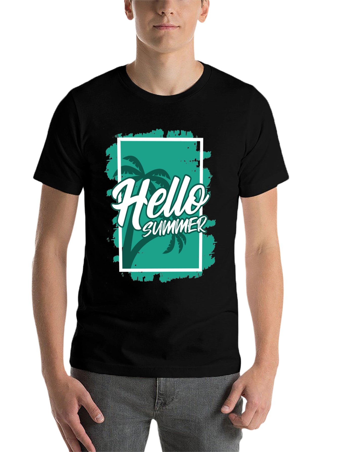 Black Hello Summer Black T-Shirt view 7
