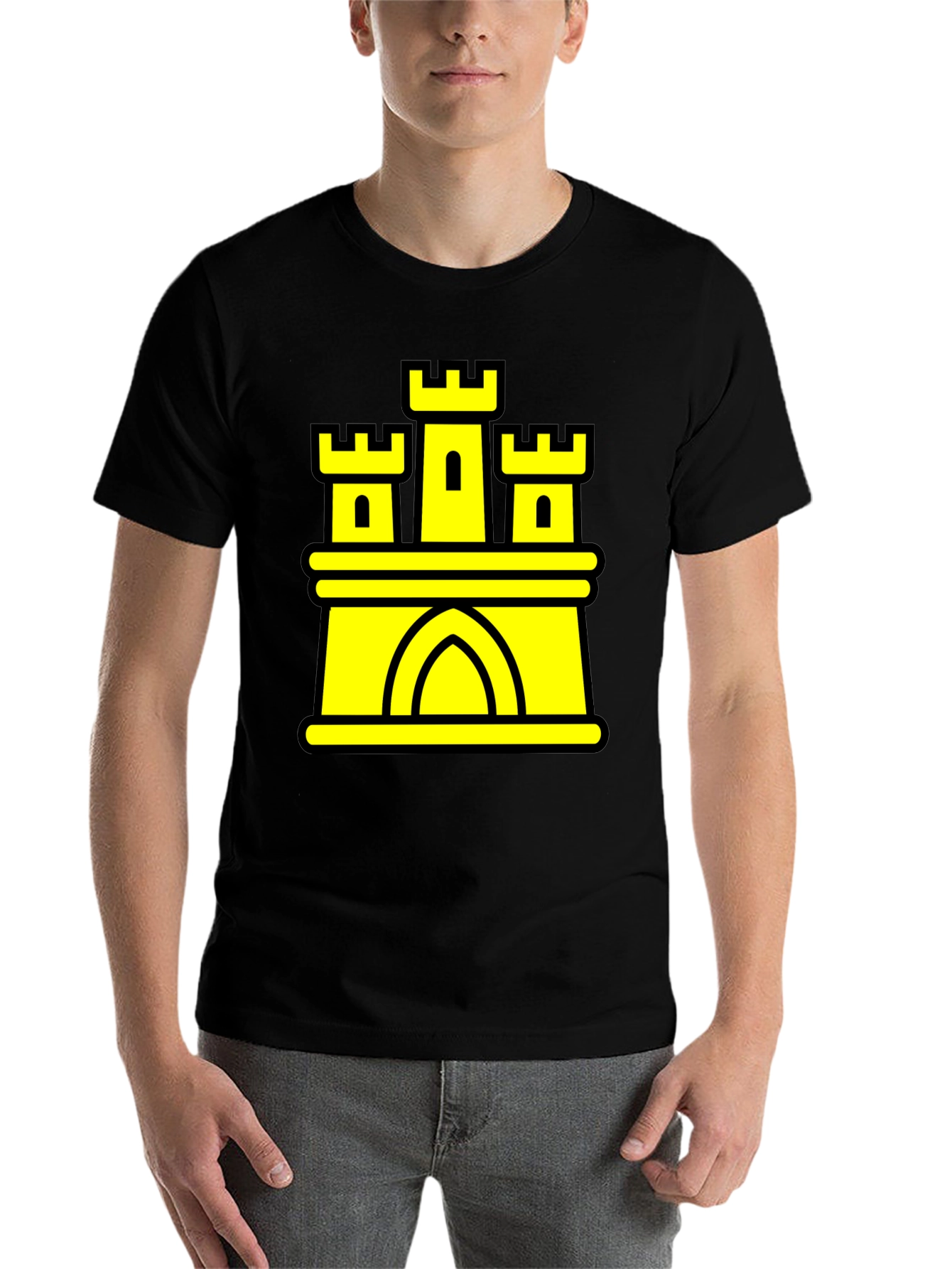 Black Castle Graphic Tee - Black Cotton Blend T-Shirt view 7