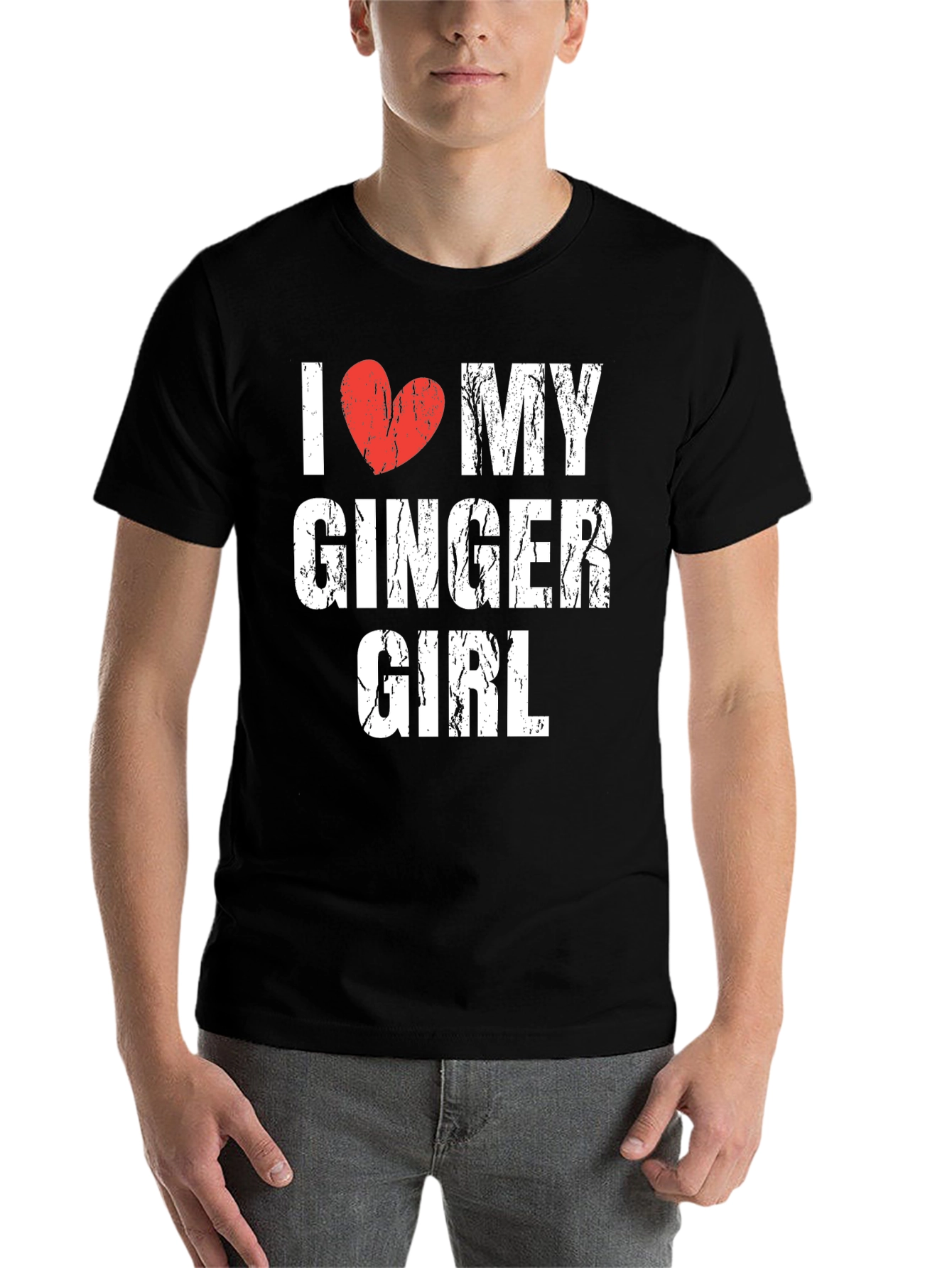 Black I Heart My Ginger Girl Tee - Distressed Graphic view 7