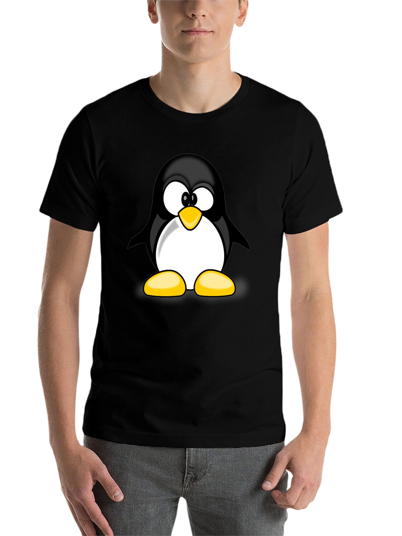 Black Penguin Graphic T-Shirt - Black Cotton Tee view 7