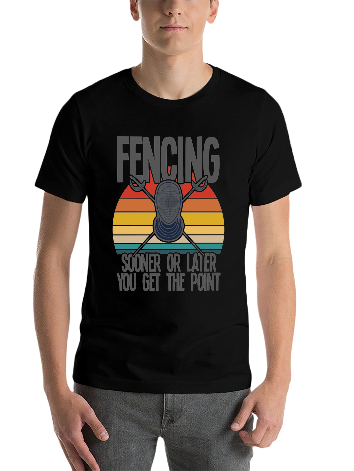 Black Fencing T-Shirt: Sooner or Later You Get the Point view 7