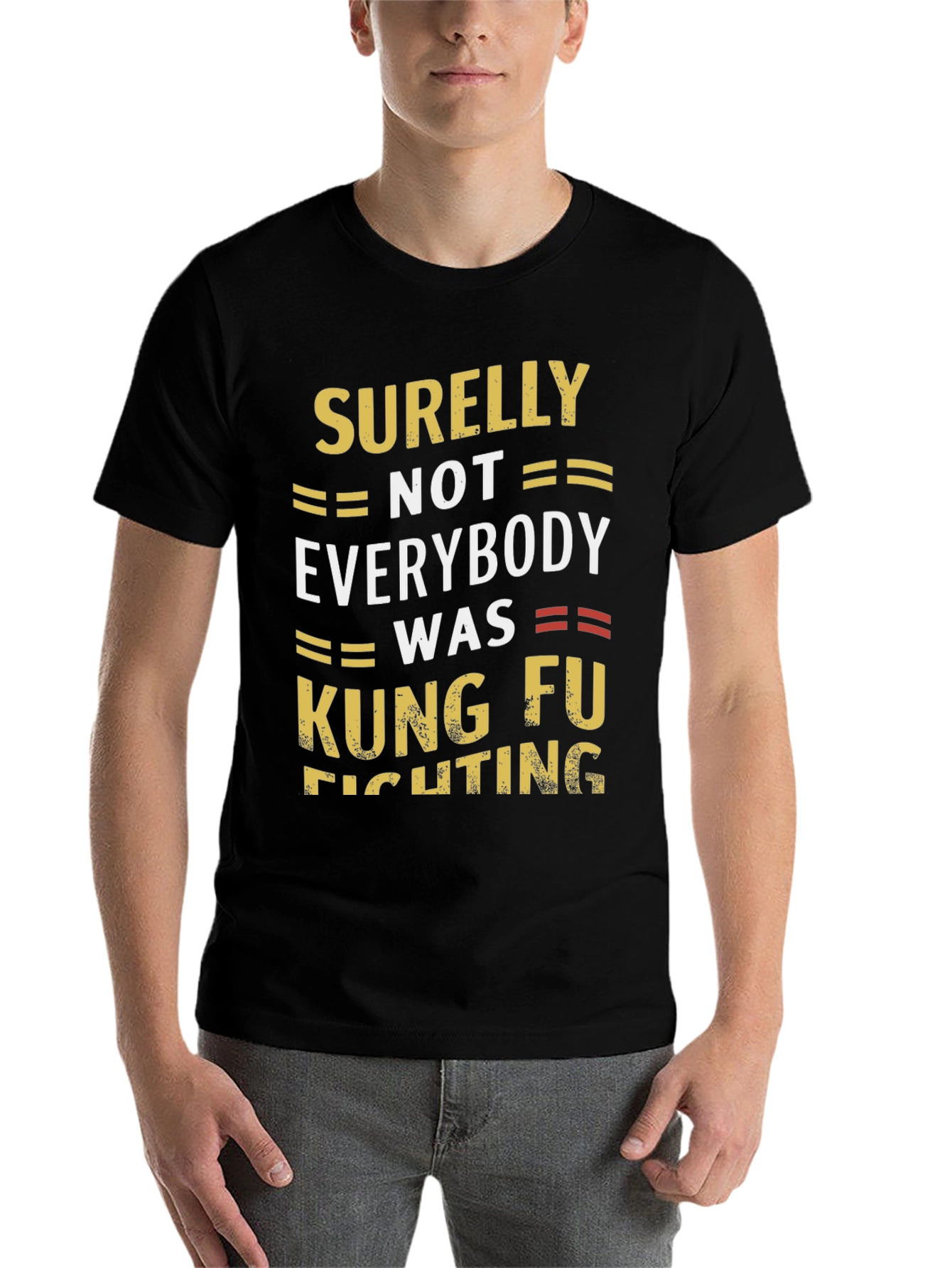 Black Kung Fu Fighting T-Shirt Funny Slogan Tee view 7