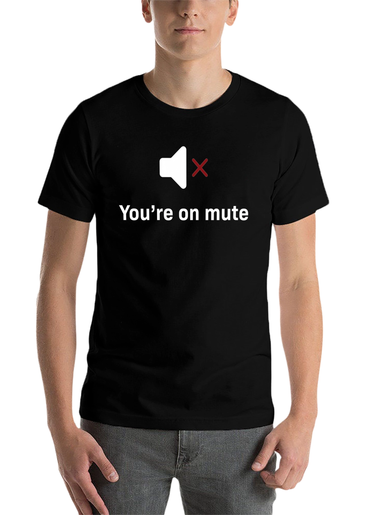 Black You're on Mute Funny Black T-Shirt view 7