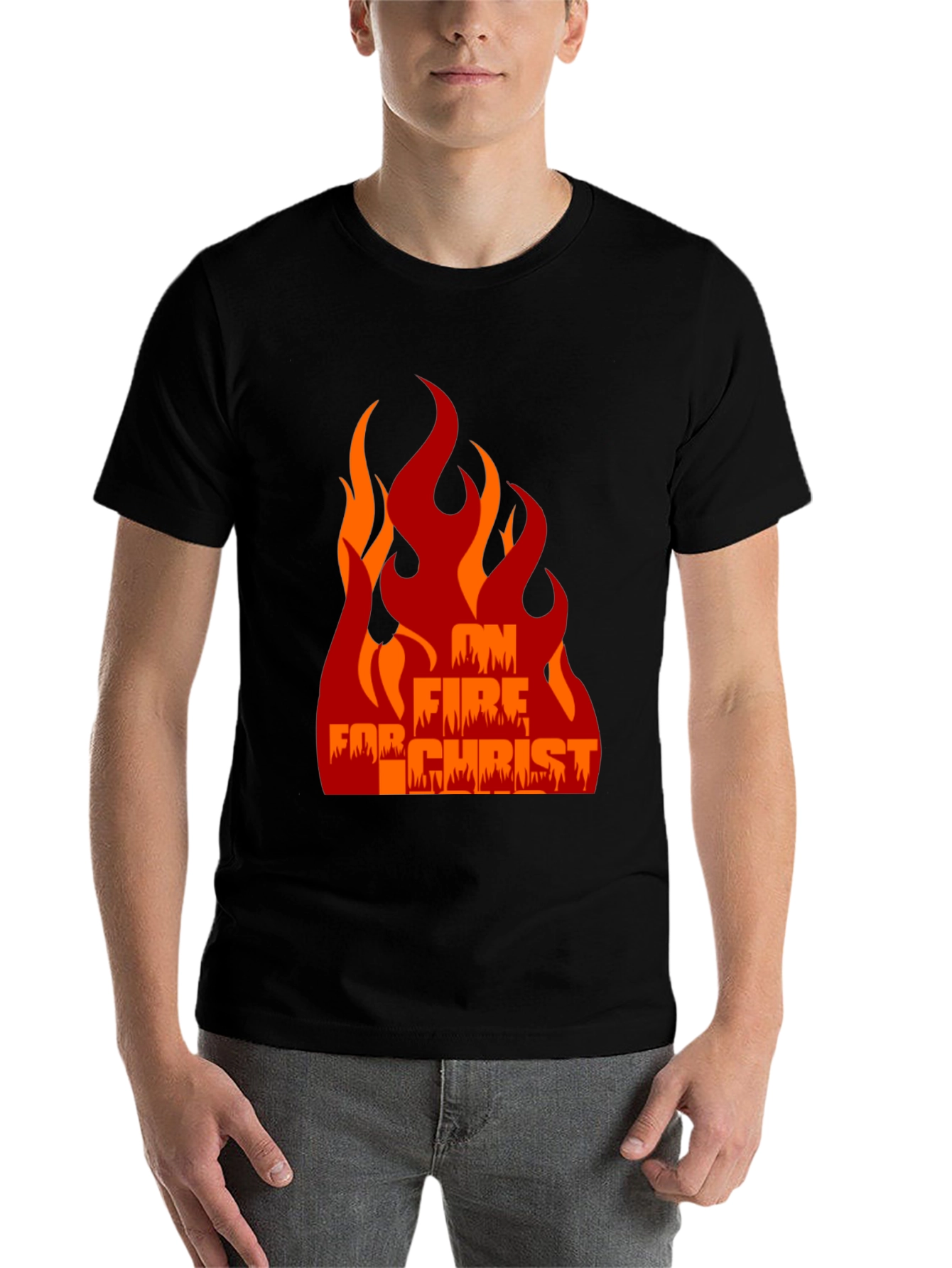 Black On Fire For Christ Graphic Tee view 7