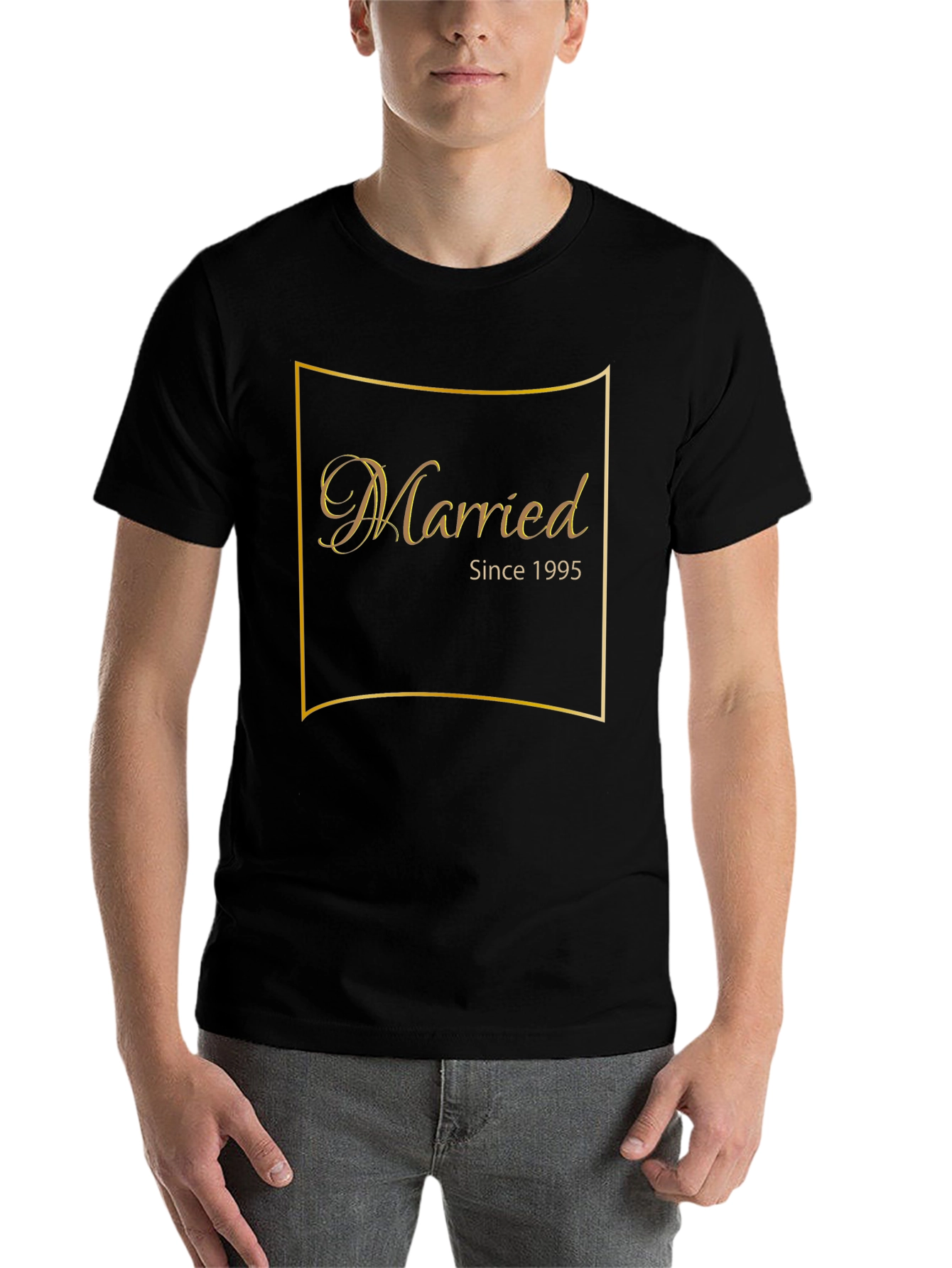 Black Married Since 1995 Black T-Shirt view 7