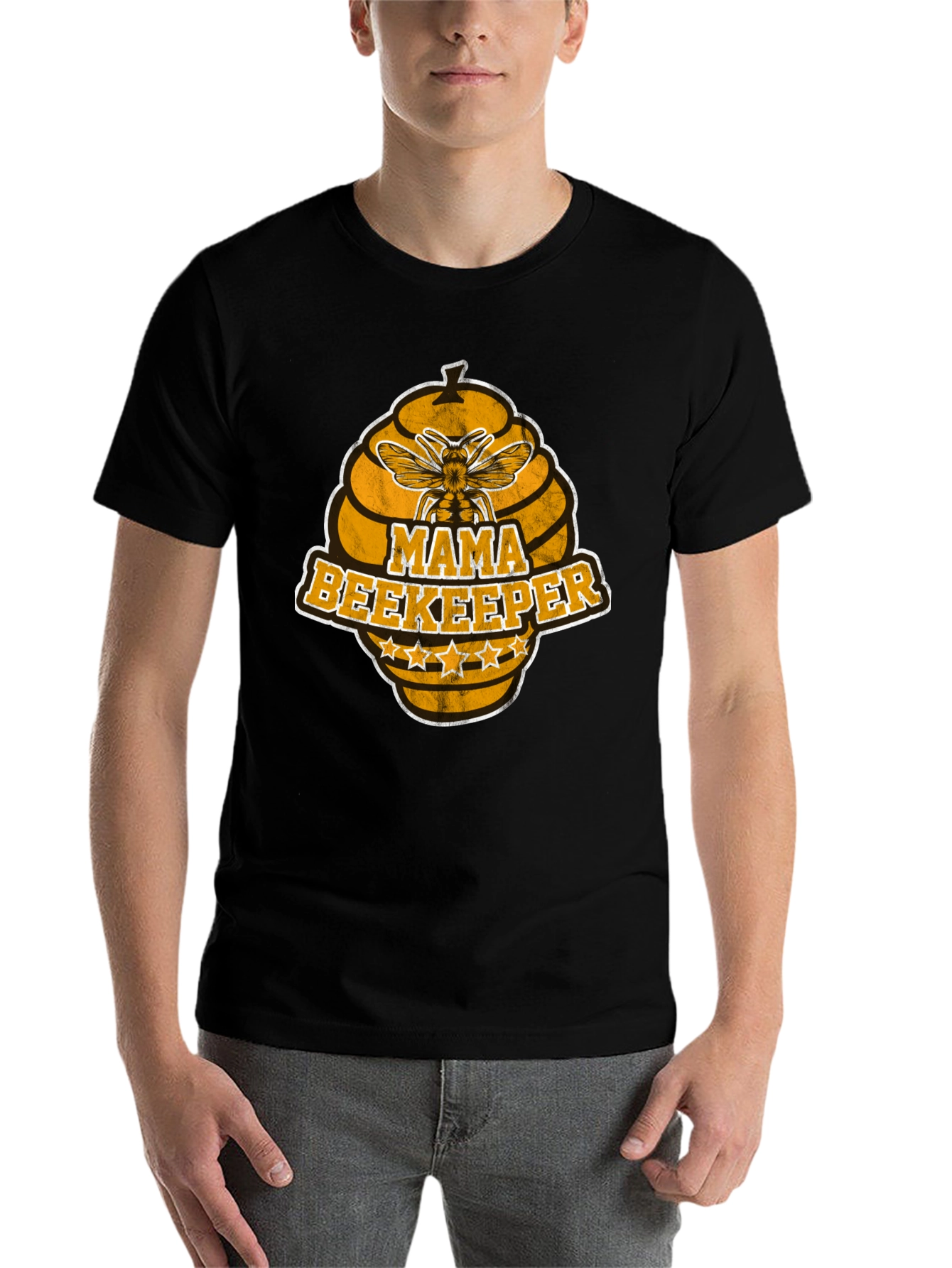 Black Mama Beekeeper Graphic T-Shirt view 7