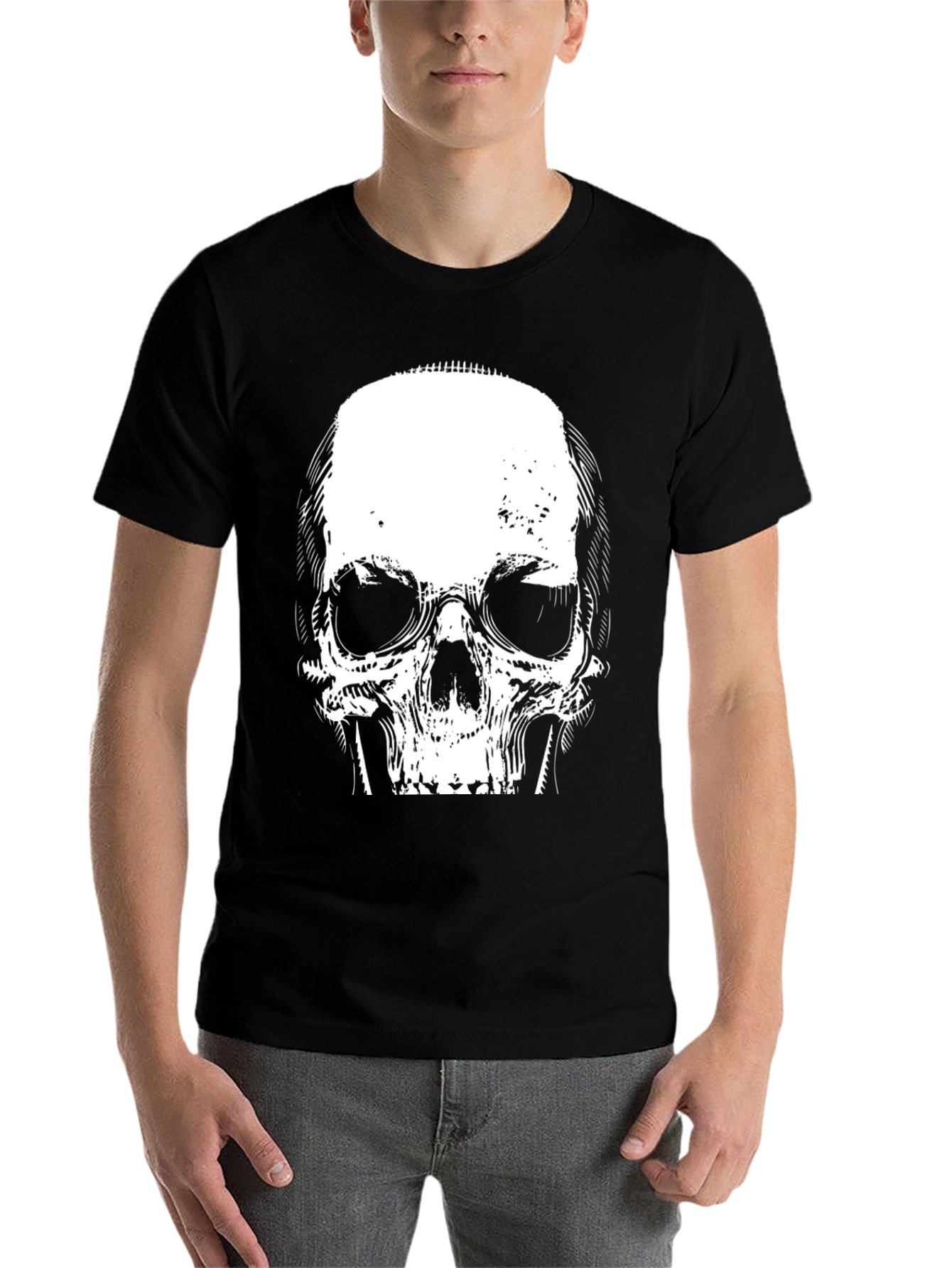 Black Skull Graphic Black T-Shirt view 7