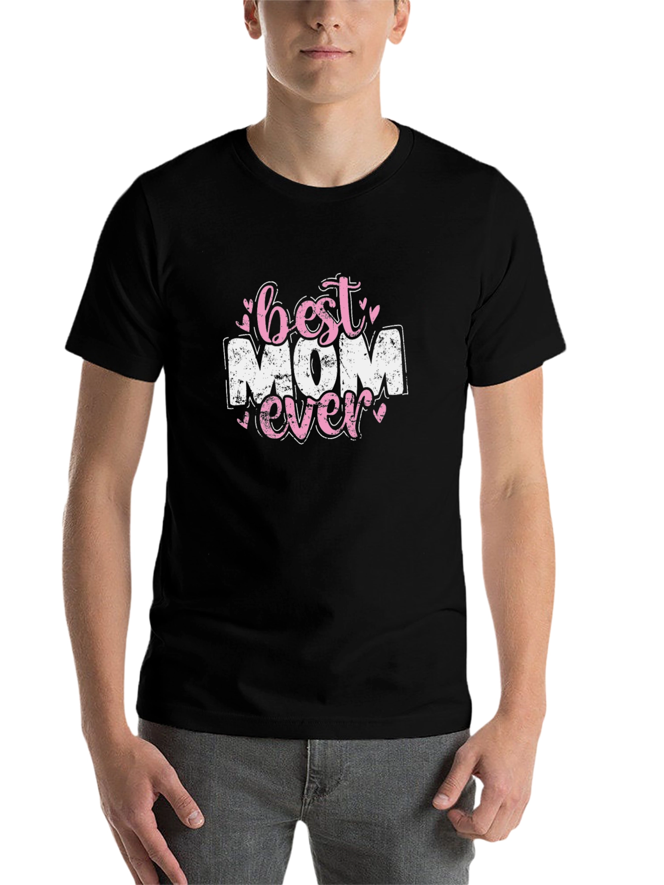 Black Best Mom Ever Graphic Tee - Black Cotton T-Shirt view 7