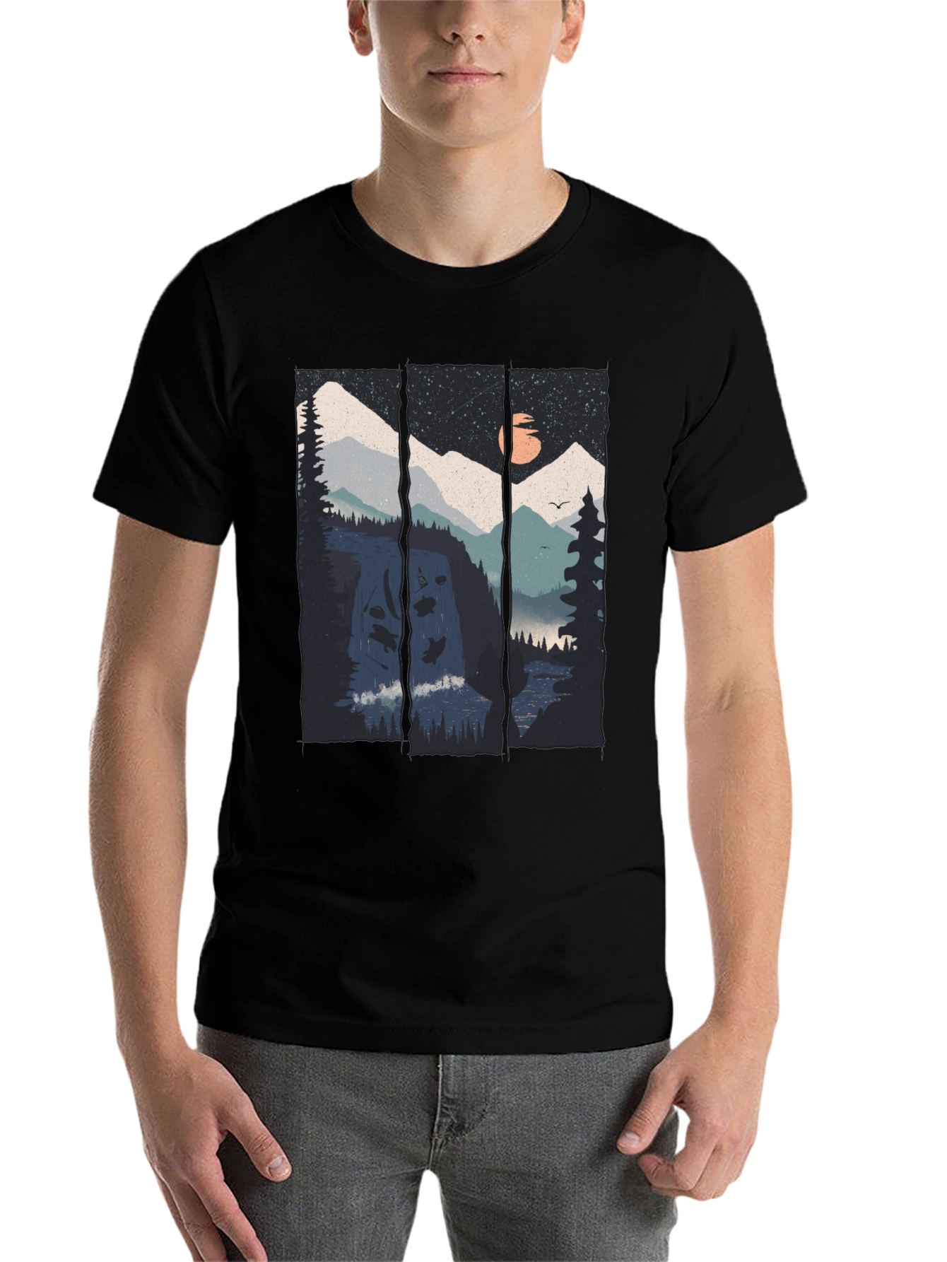 Black Mountain Vista Graphic Tee - Black Cotton Blend view 7