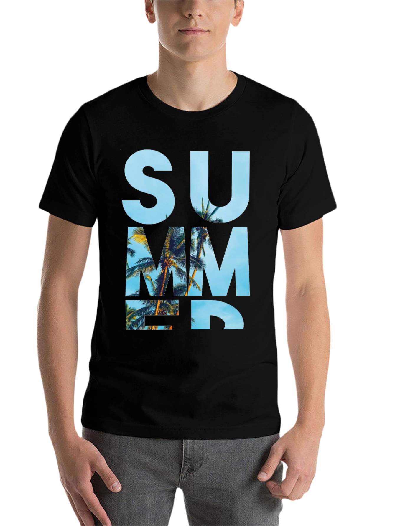 Black Summer Palm Tee view 7