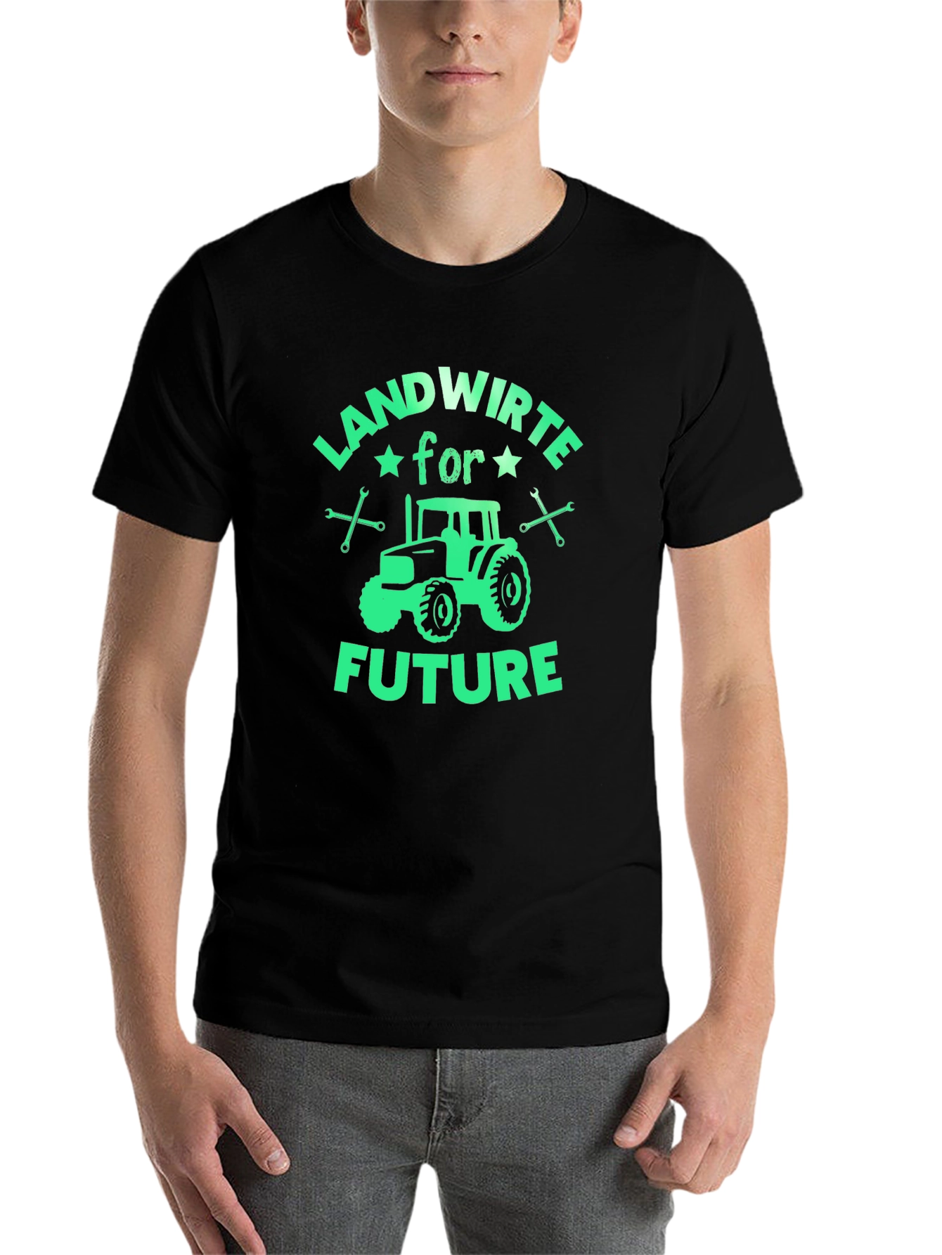 Black Landwirte for Future Graphic Tee - Tractor Design view 7