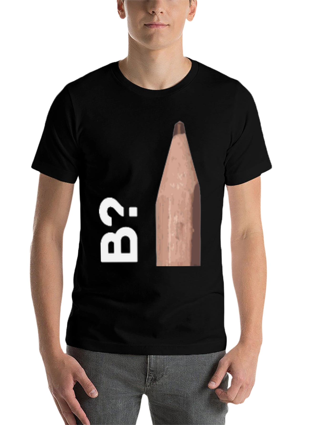 Black B2 Pencil Humor Graphic Tee view 7