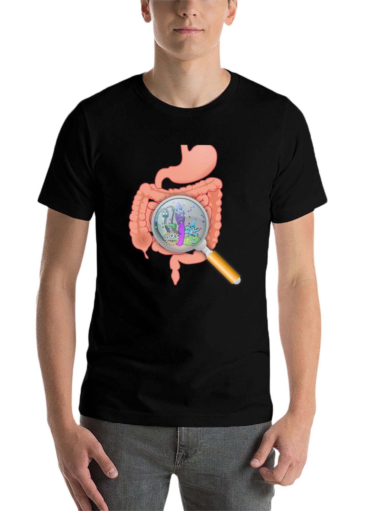 Black Gut Bacteria Graphic T-Shirt view 7