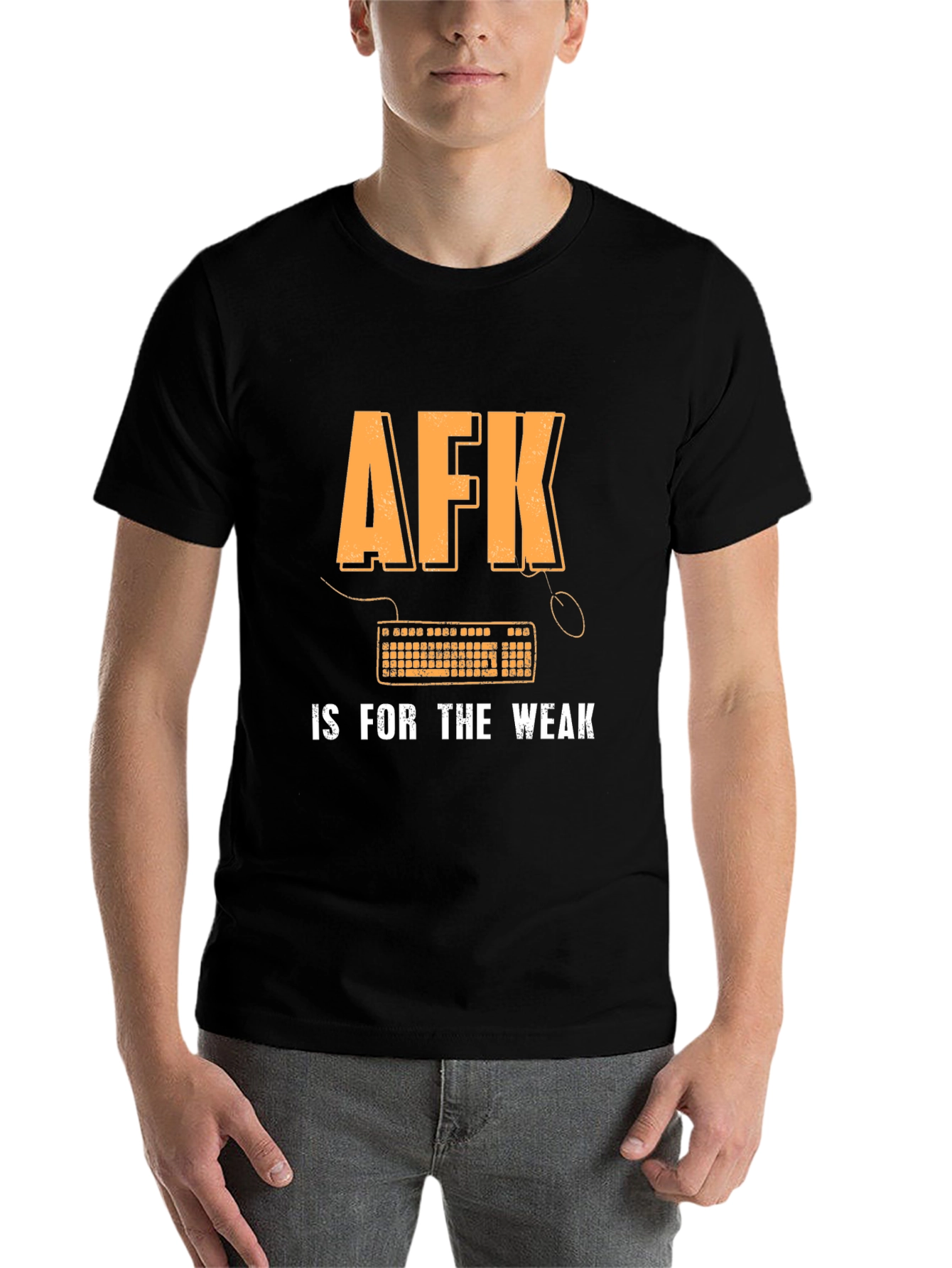 Black AFK is for the Weak Gamer T-Shirt view 7