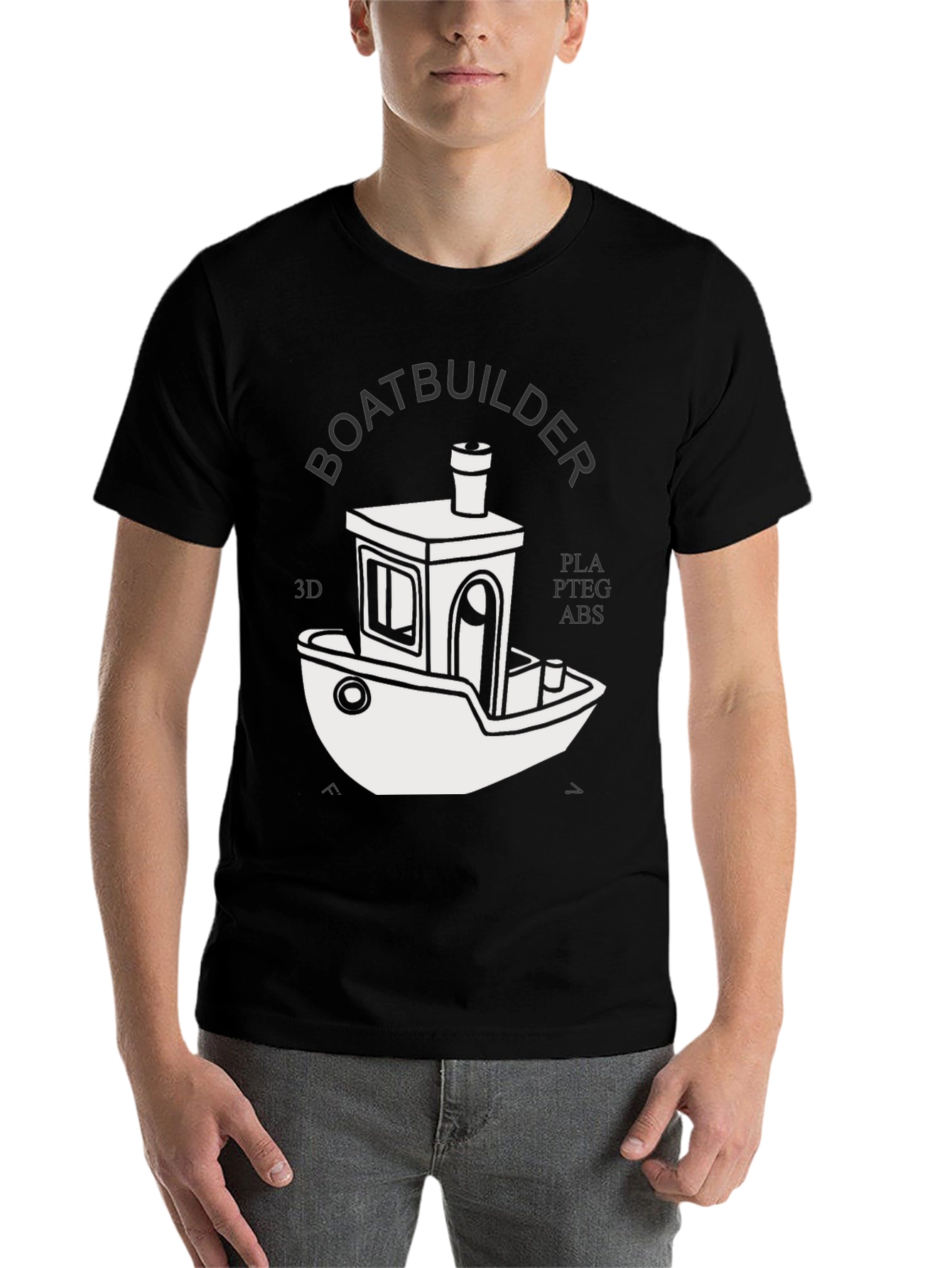 Black Boatbuilder 3D Printing T-Shirt - Black view 7