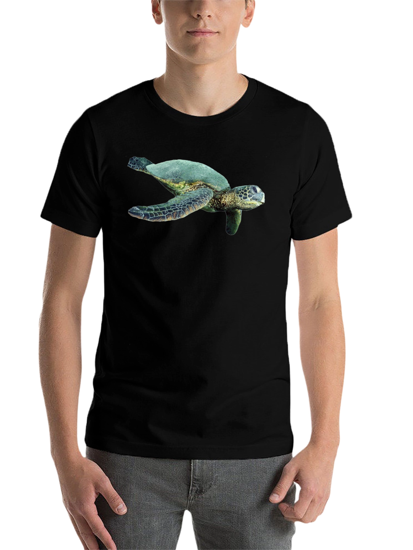Black Sea Turtle Graphic Black T-Shirt view 7