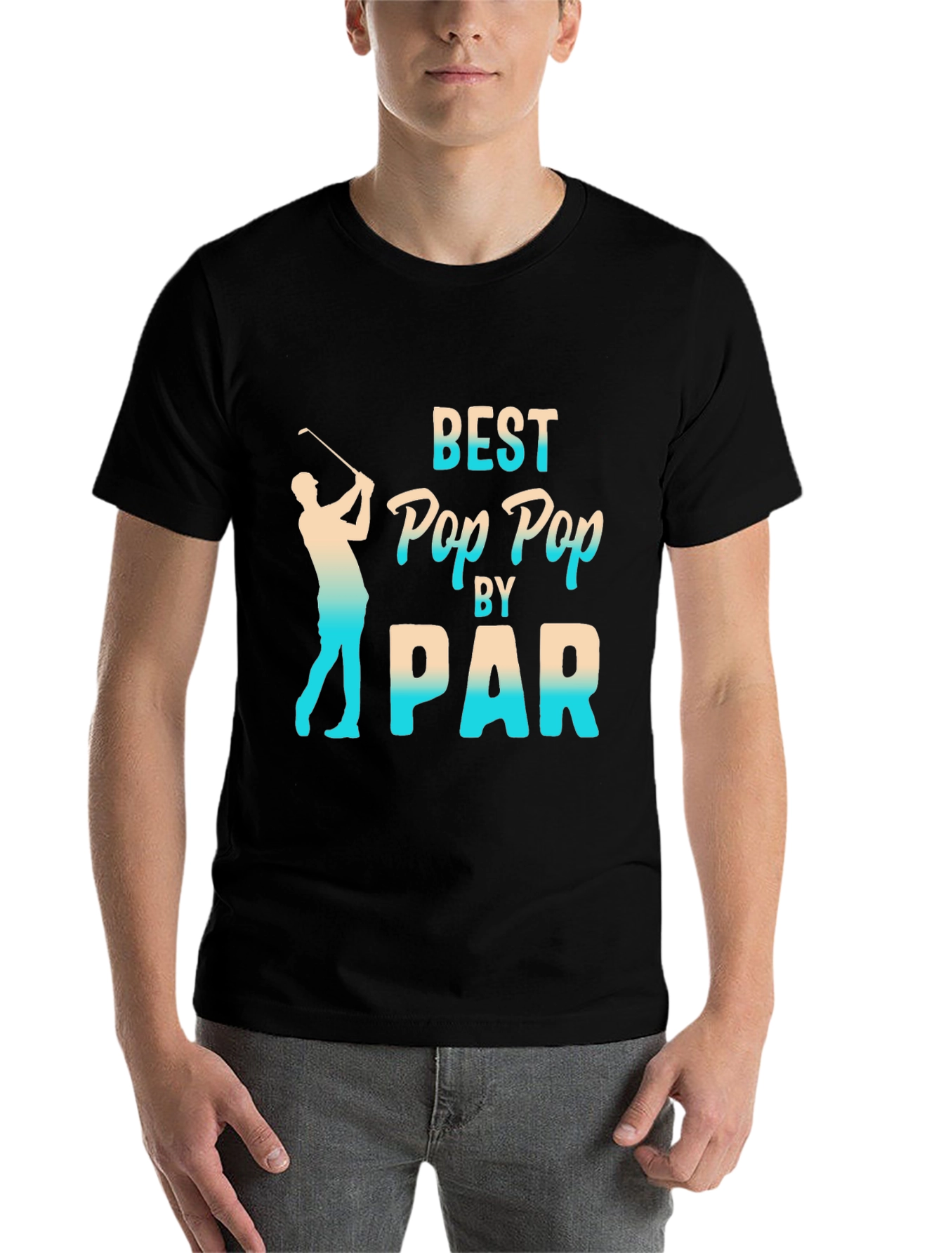 Black Best Pop Pop by Par T-Shirt - Golf Lover Gift view 7