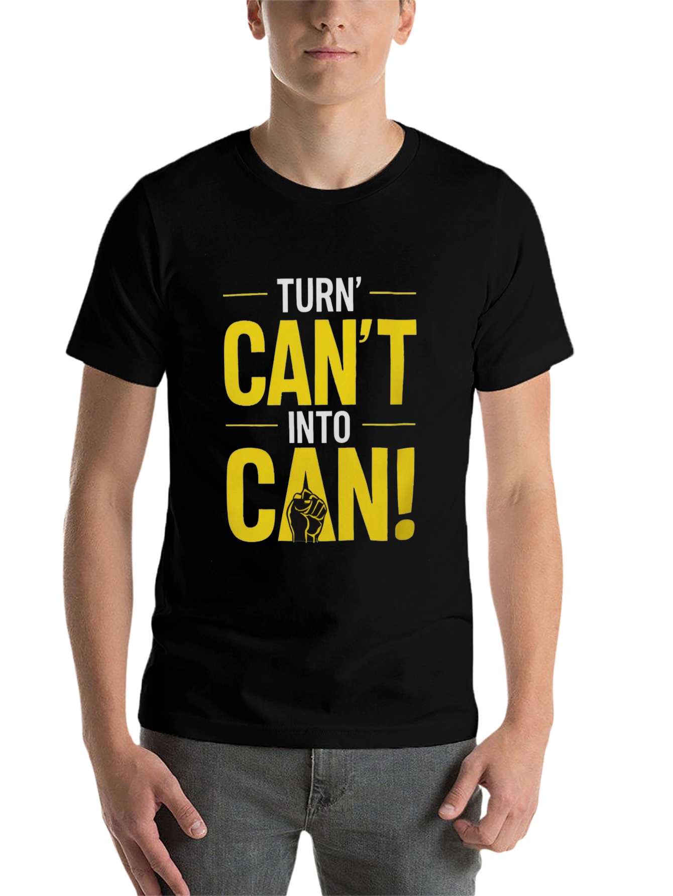 Black Turn Can't Into Can! Graphic T-Shirt view 7