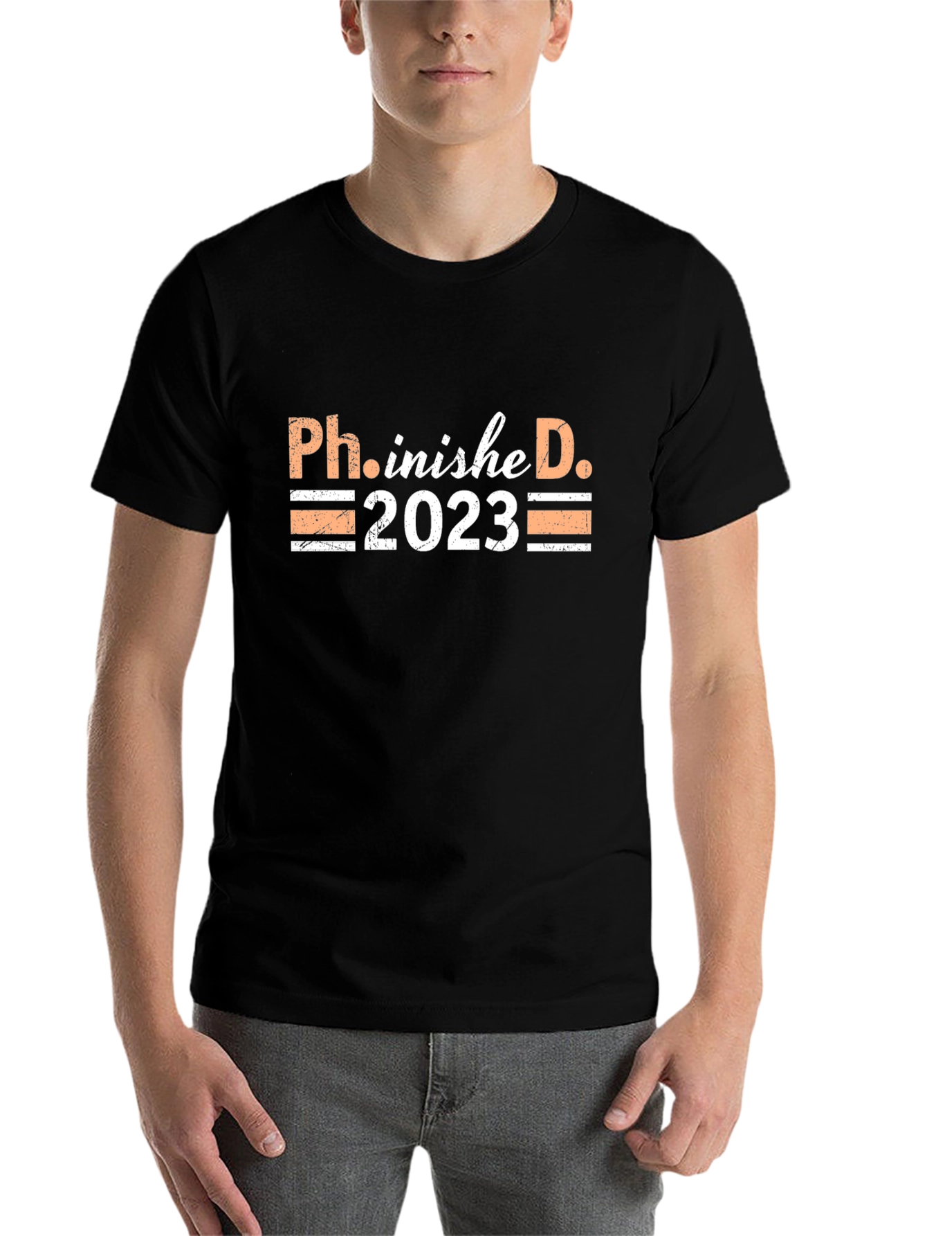 Black Ph.inished D. 2023 Graduation T-Shirt view 7