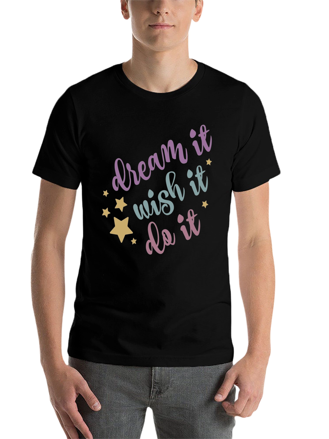 Black Dream Wish Do It Graphic Tee - Black view 7
