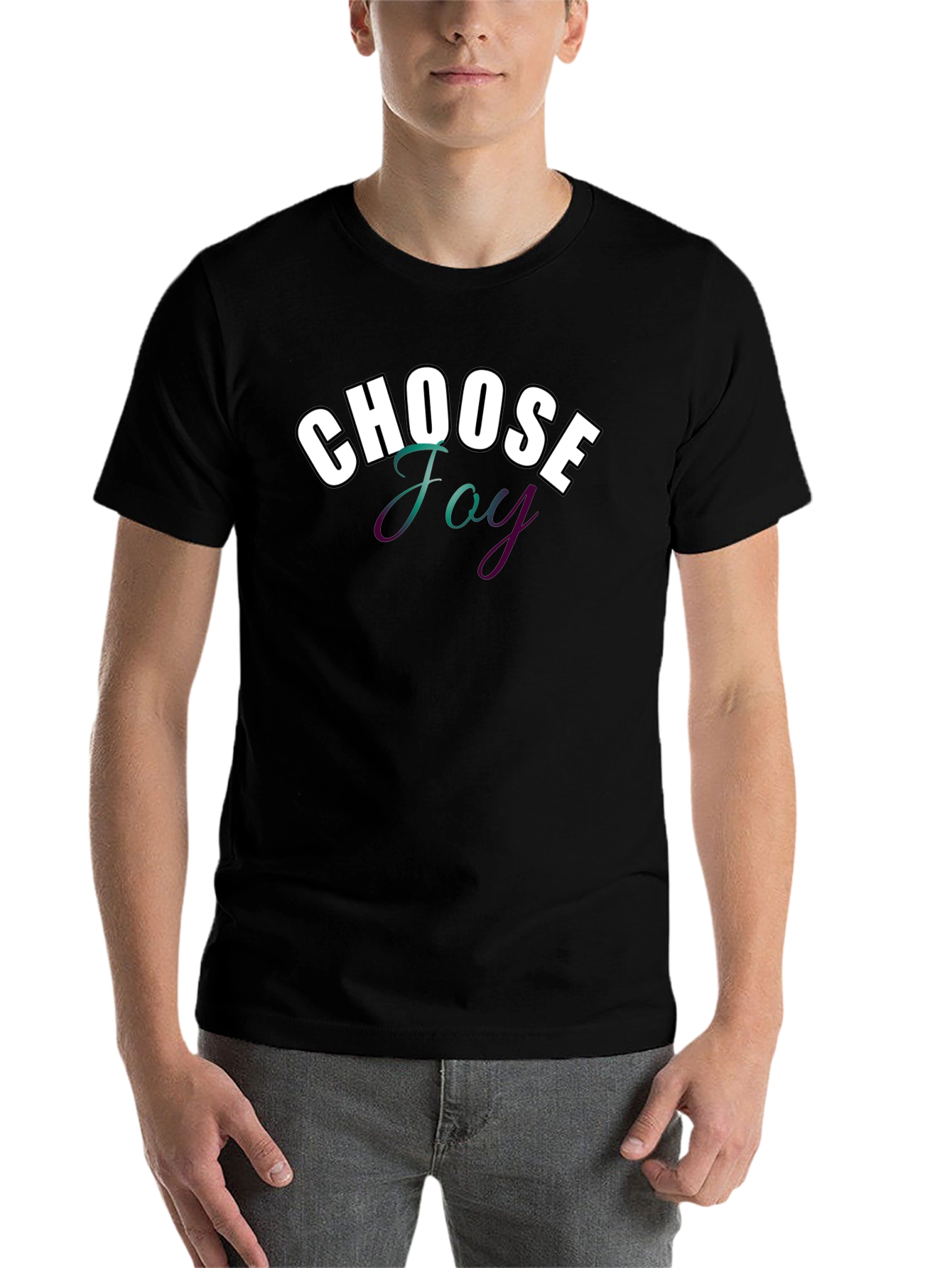 Black Choose Joy Graphic T-Shirt - Black view 7