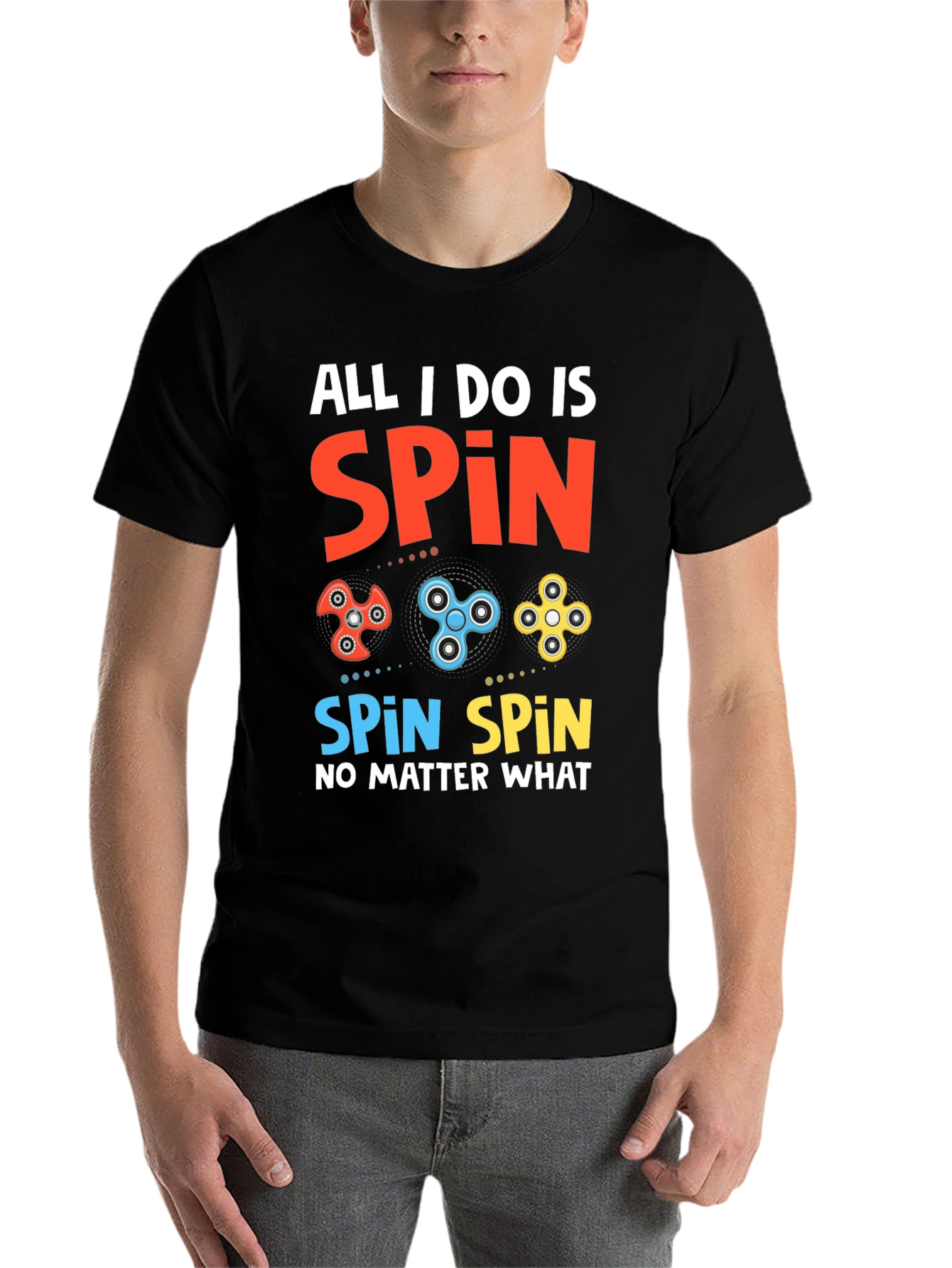 Spin Graphic Tee - Fidget Spinner Design - 7