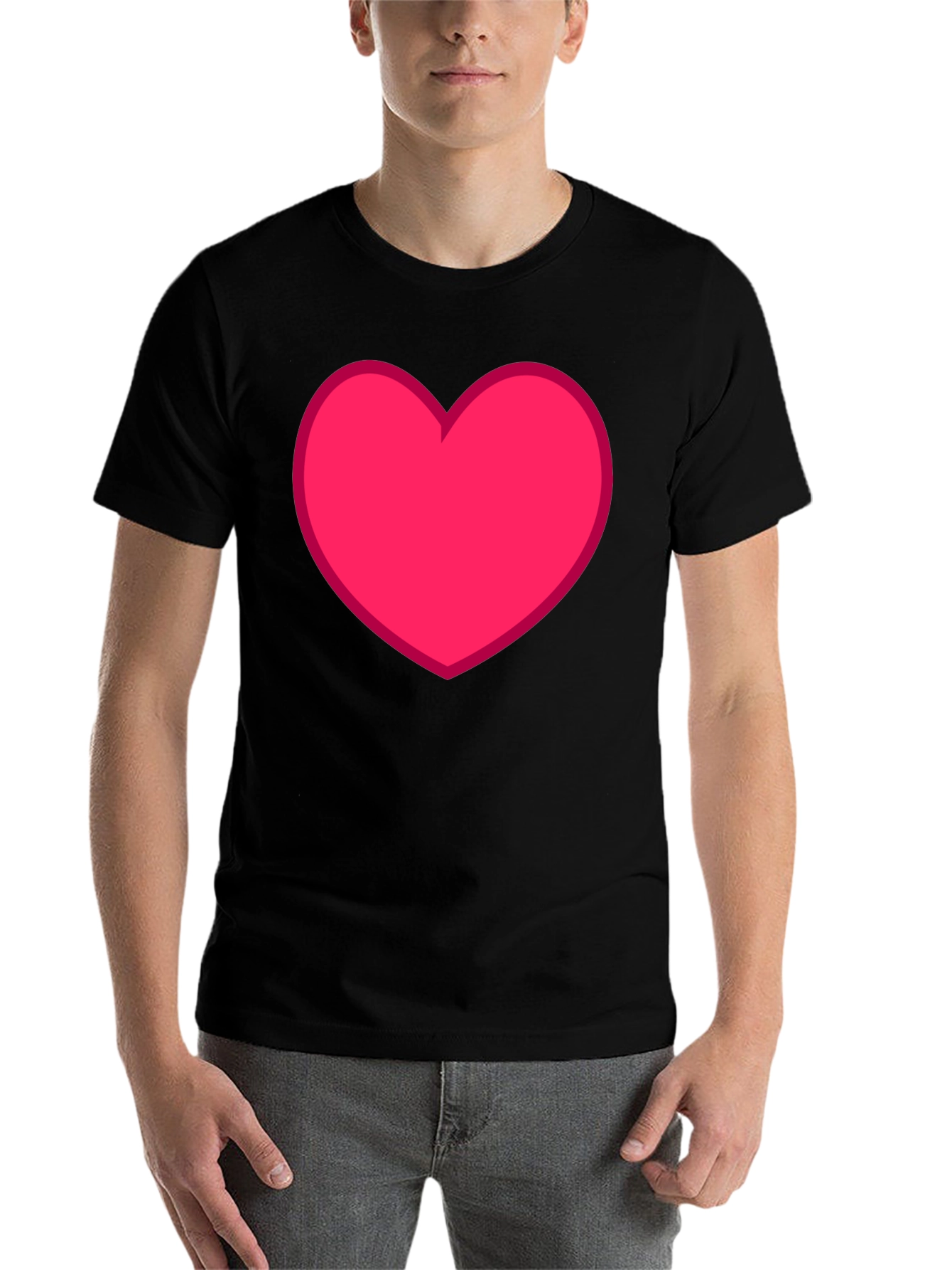 Black Heart Graphic Tee - Black Casual Cotton T-Shirt view 7