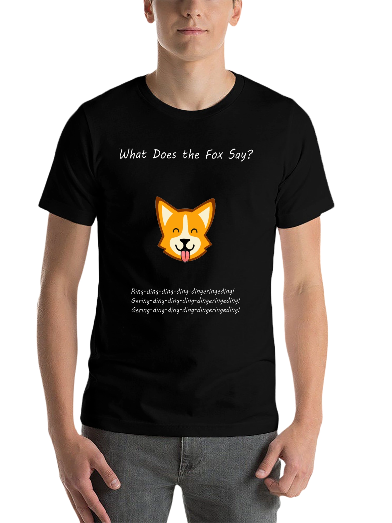 Black What Does the Fox Say Black T-Shirt view 7