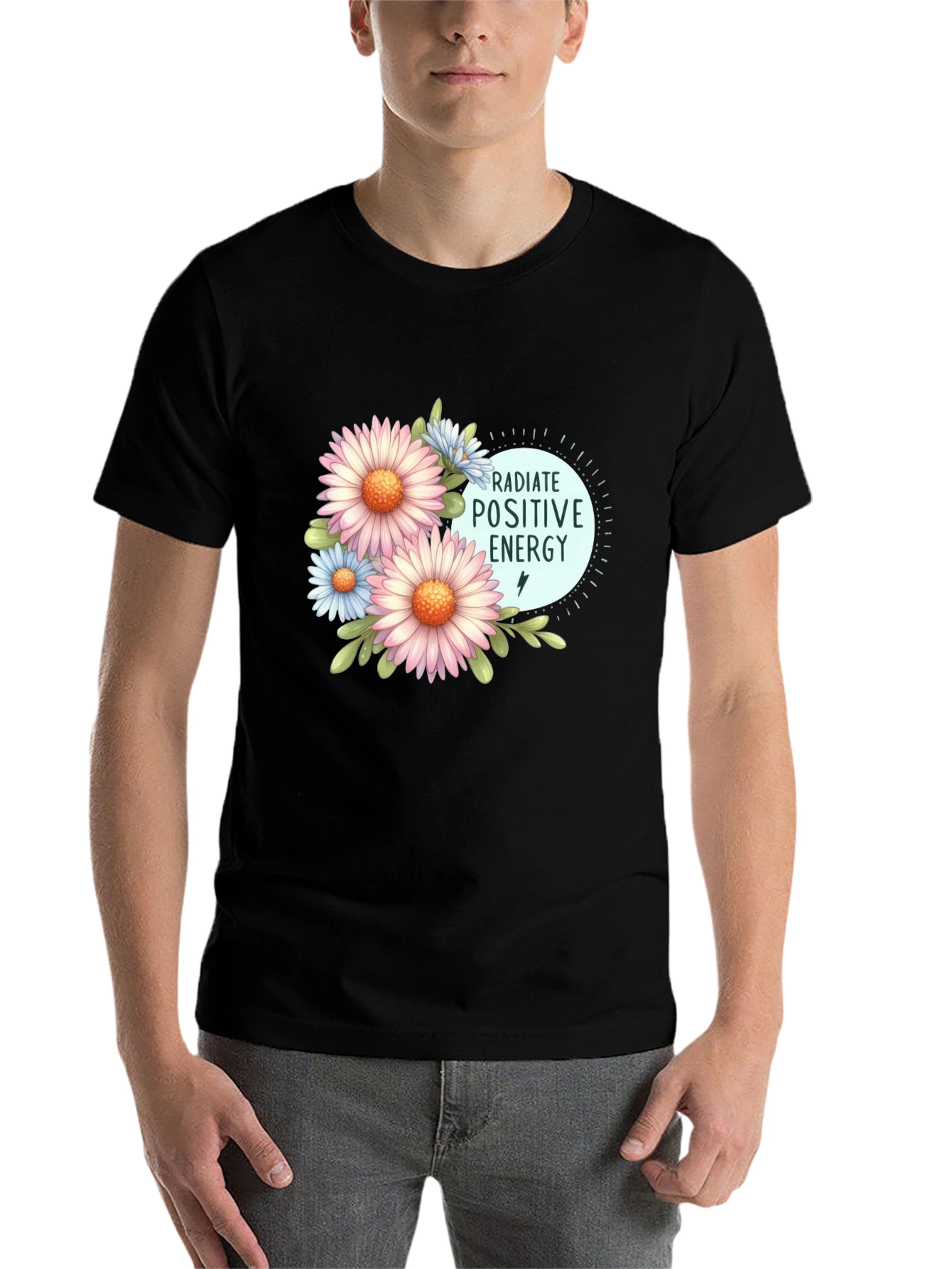 Black Radiate Positive Energy Floral T-Shirt view 7