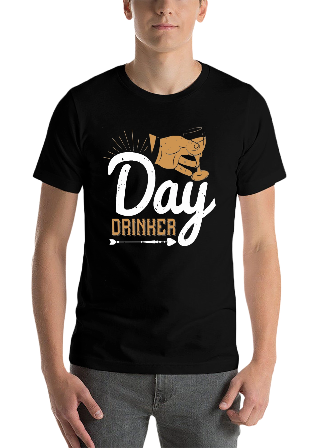 Black Day Drinker Graphic Tee - Black Casual T-Shirt view 7