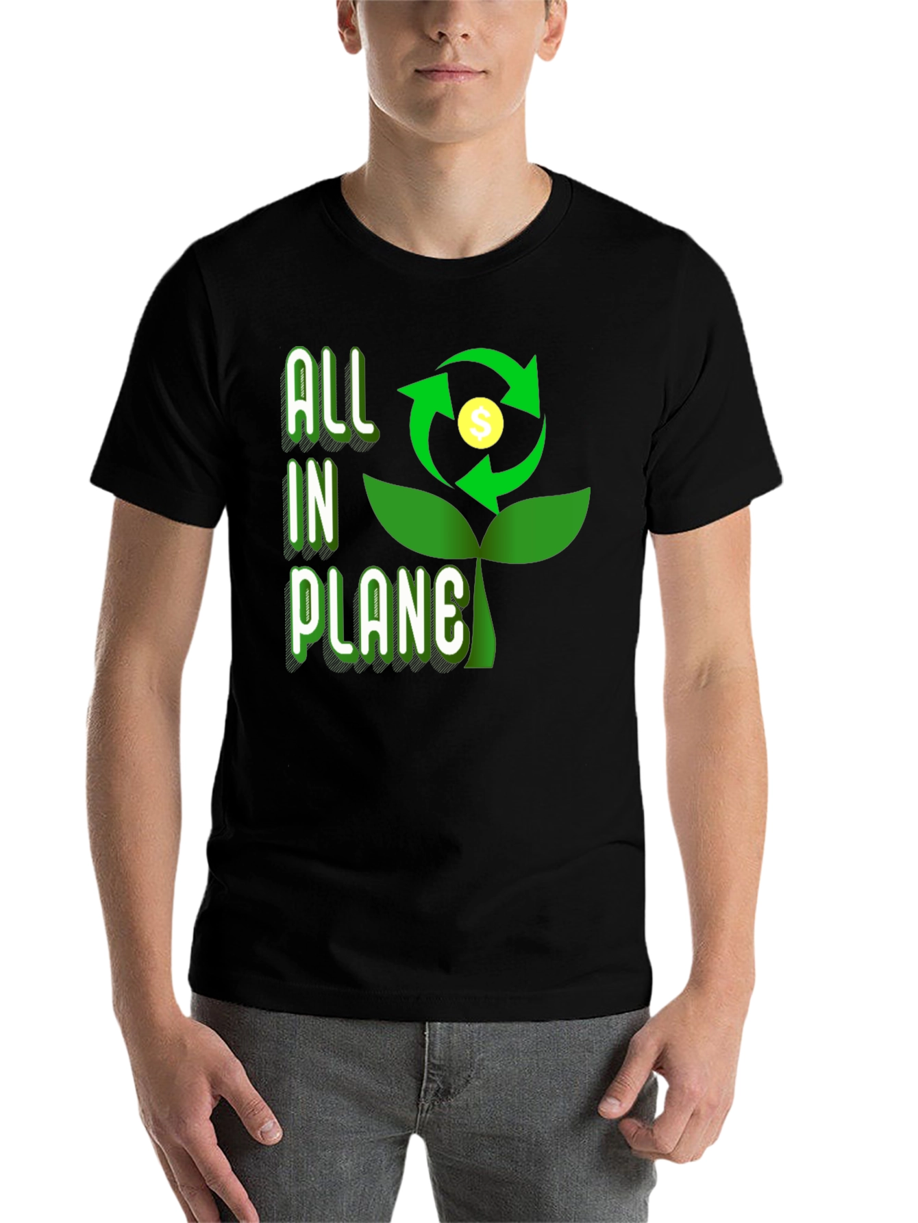 Black All In Plane Graphic Tee - Eco-Friendly Design view 7