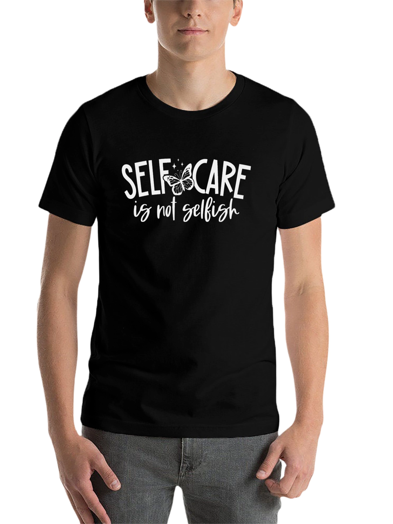 Black Self Care Graphic T-Shirt - Black view 7