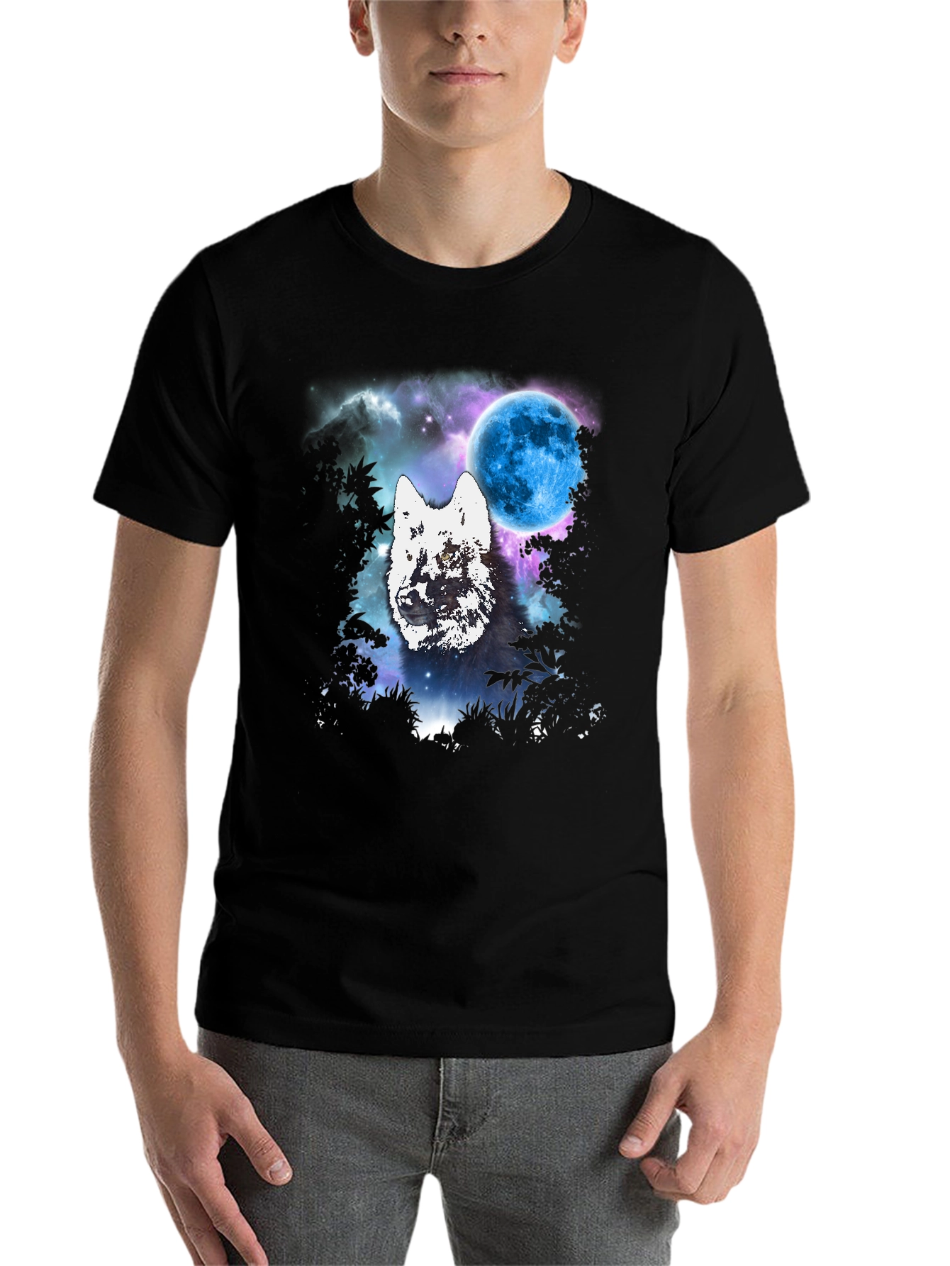 Black Wolf Moon Graphic Tee view 7
