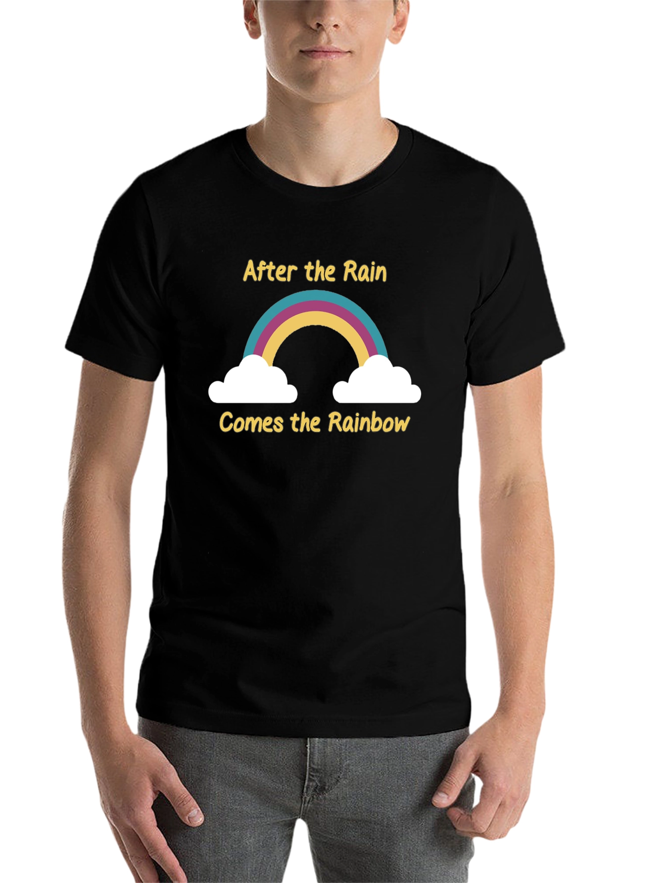 Black Rainbow T-Shirt - After the Rain Graphic Tee view 7