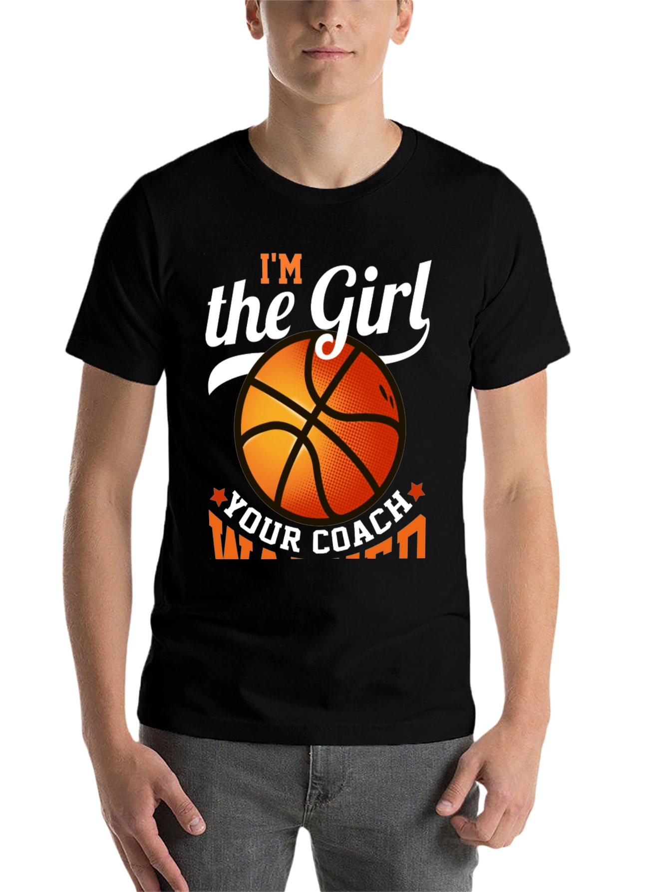 Black I'm The Girl Your Coach Warned You About Basketball T-Shirt view 7