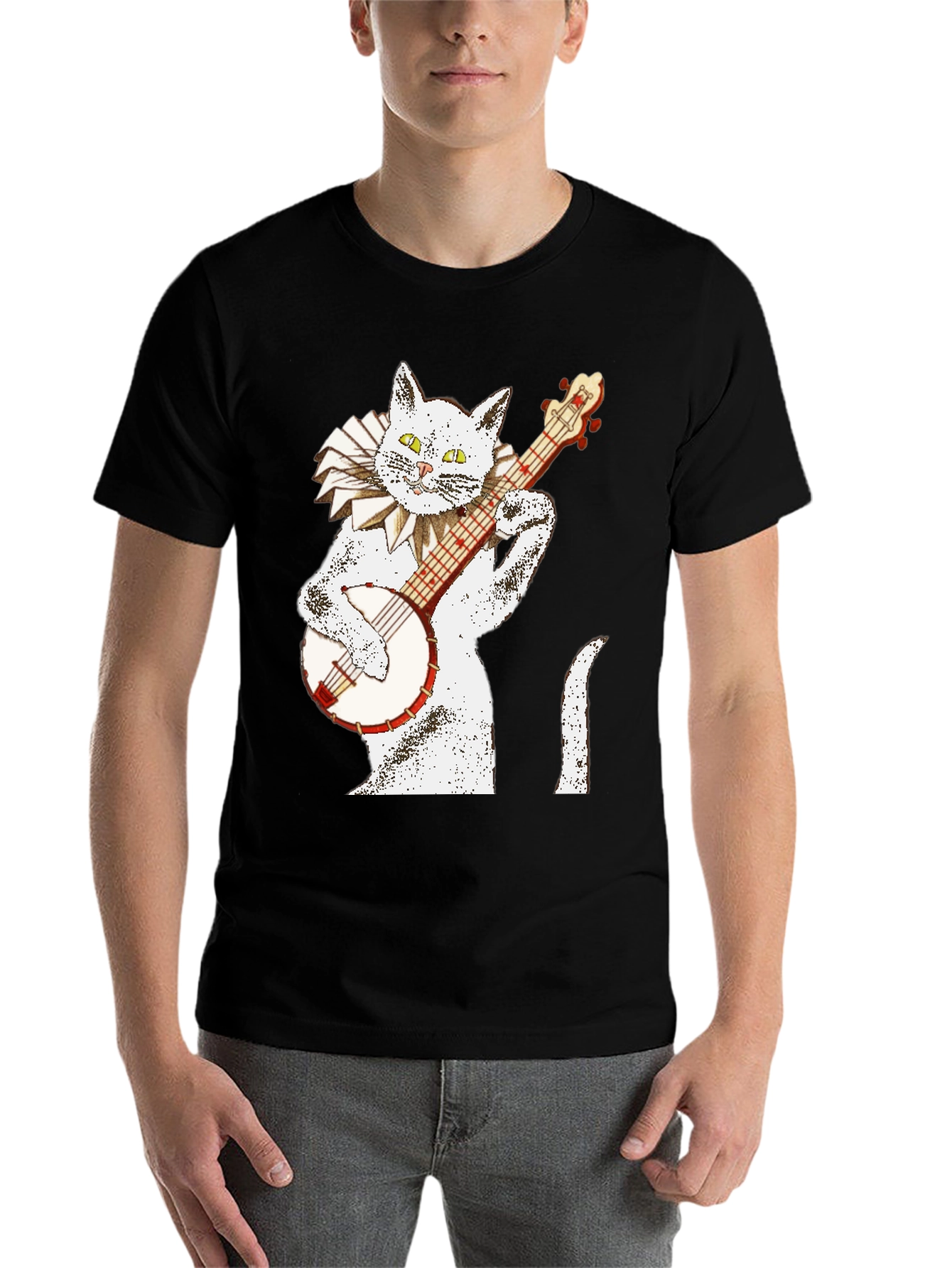 Cat Playing Banjo T-Shirt - 7