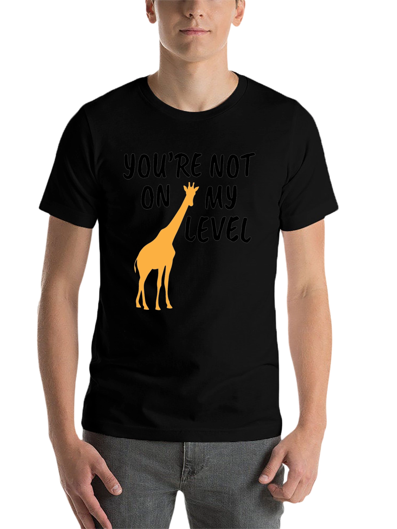 Black You're Not On My Level Giraffe Graphic Tee view 7