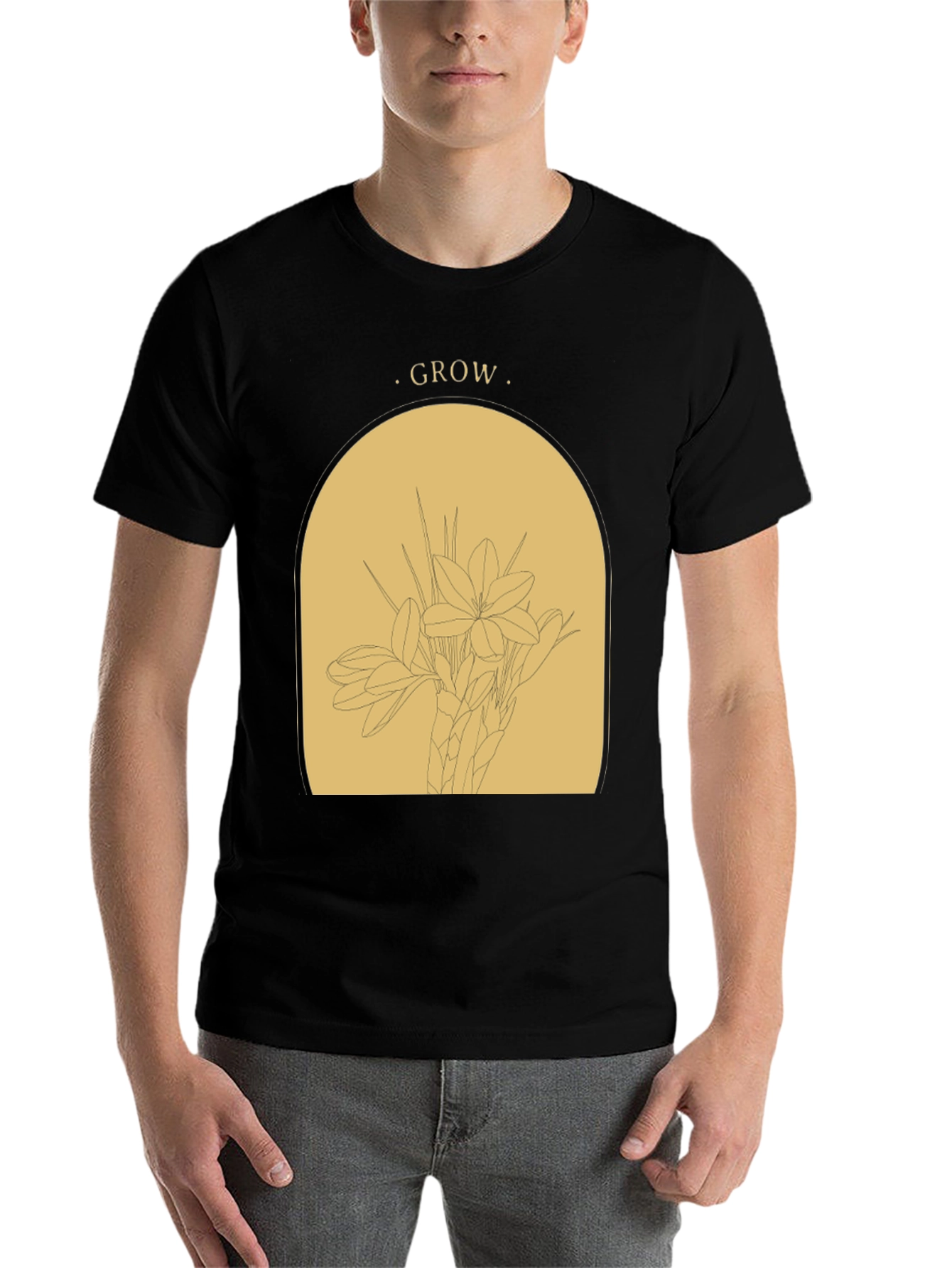 Black Grow Graphic T-Shirt - Black Botanical Tee view 7