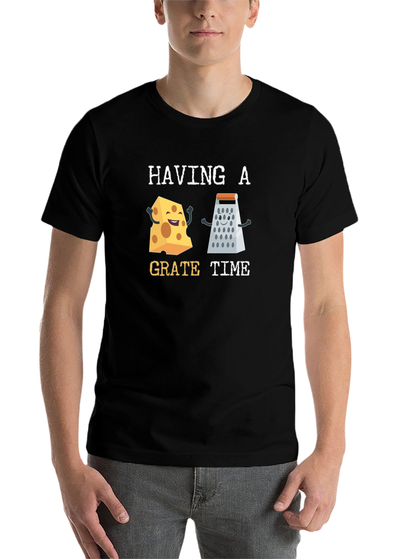 Black Funny Cheese Grater Humor Graphic Tee view 7