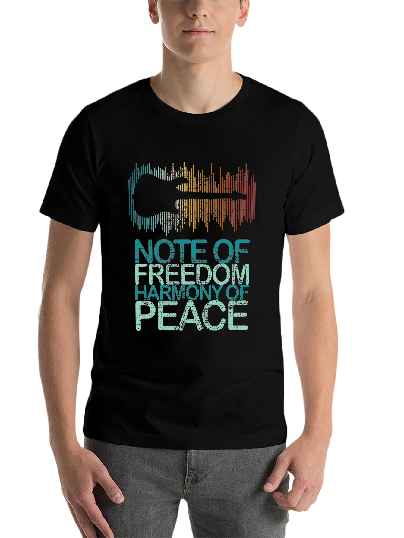 Guitar Soundwave Graphic Tee - Freedom, Harmony, Peace - 7